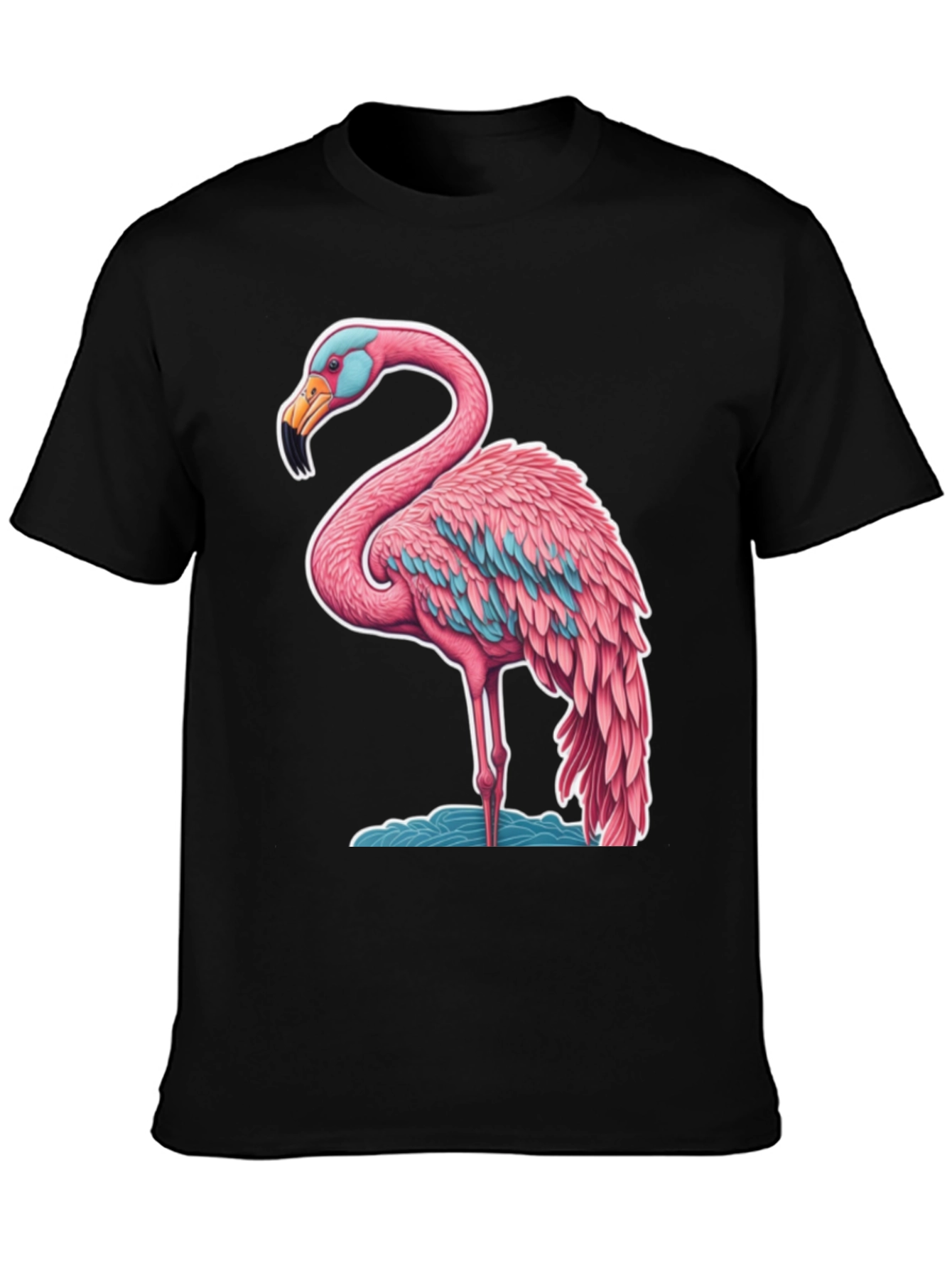 Flamingo Graphic Tee - Black Cotton