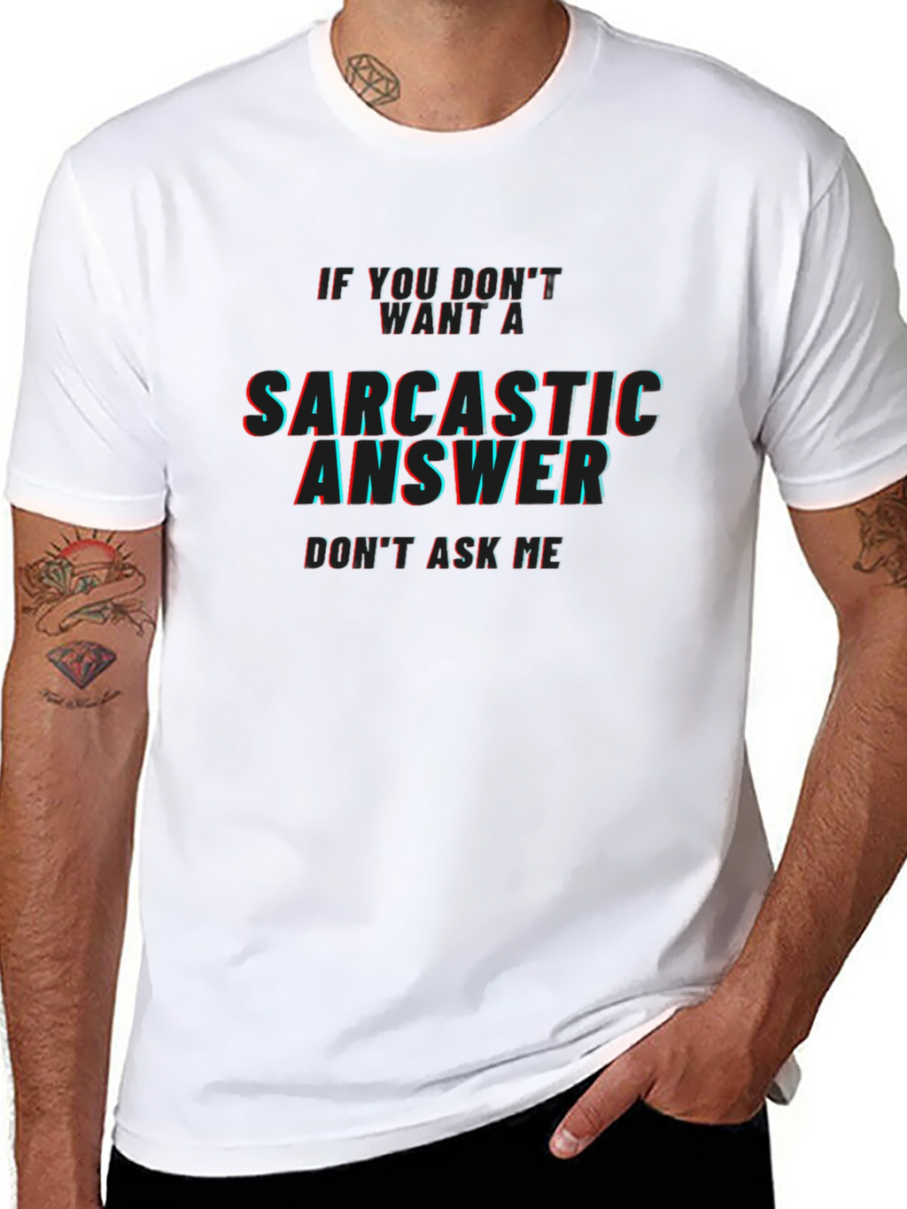 Sarcastic Answer Mens Black T-Shirt