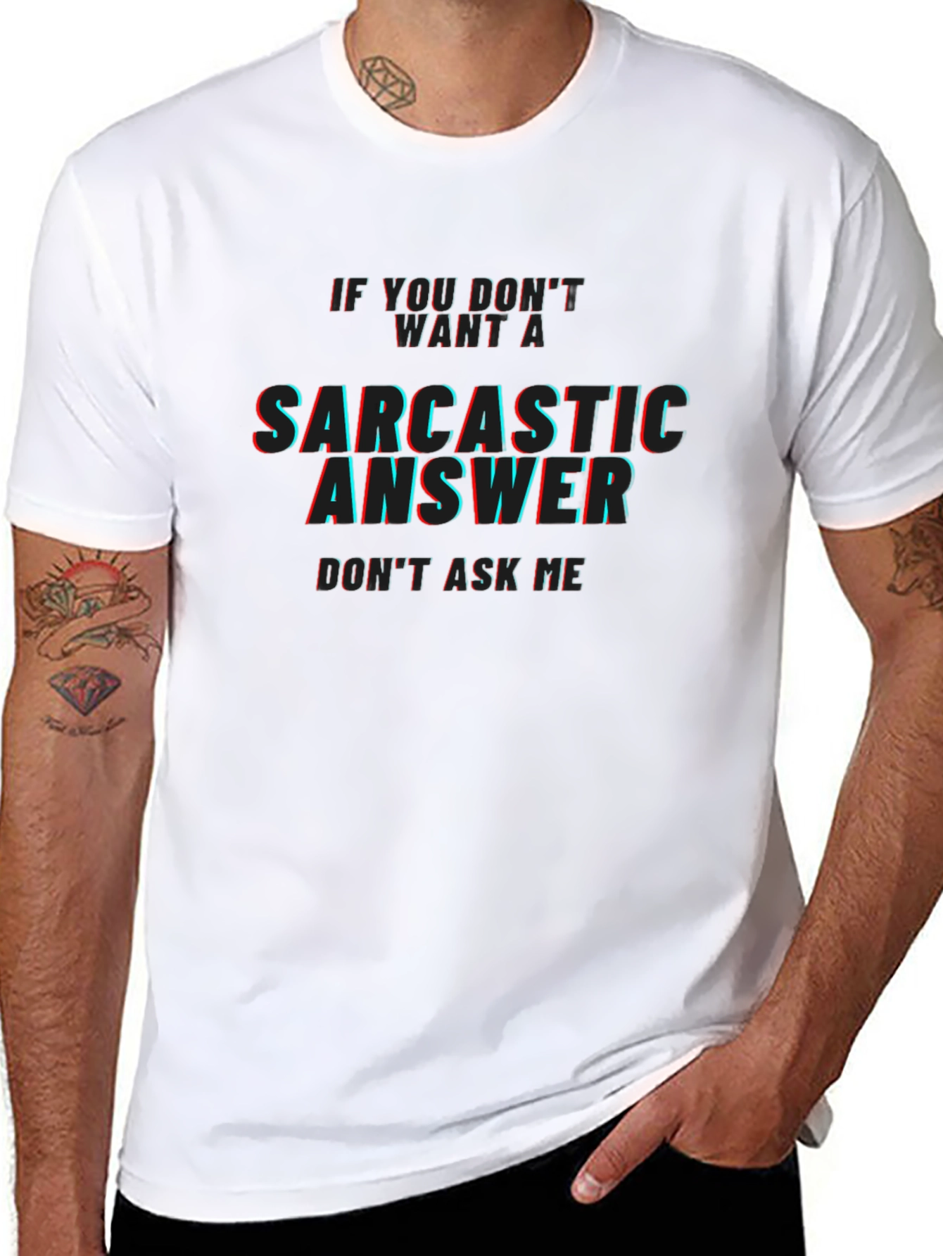 Sarcastic Answer Mens Black T-Shirt