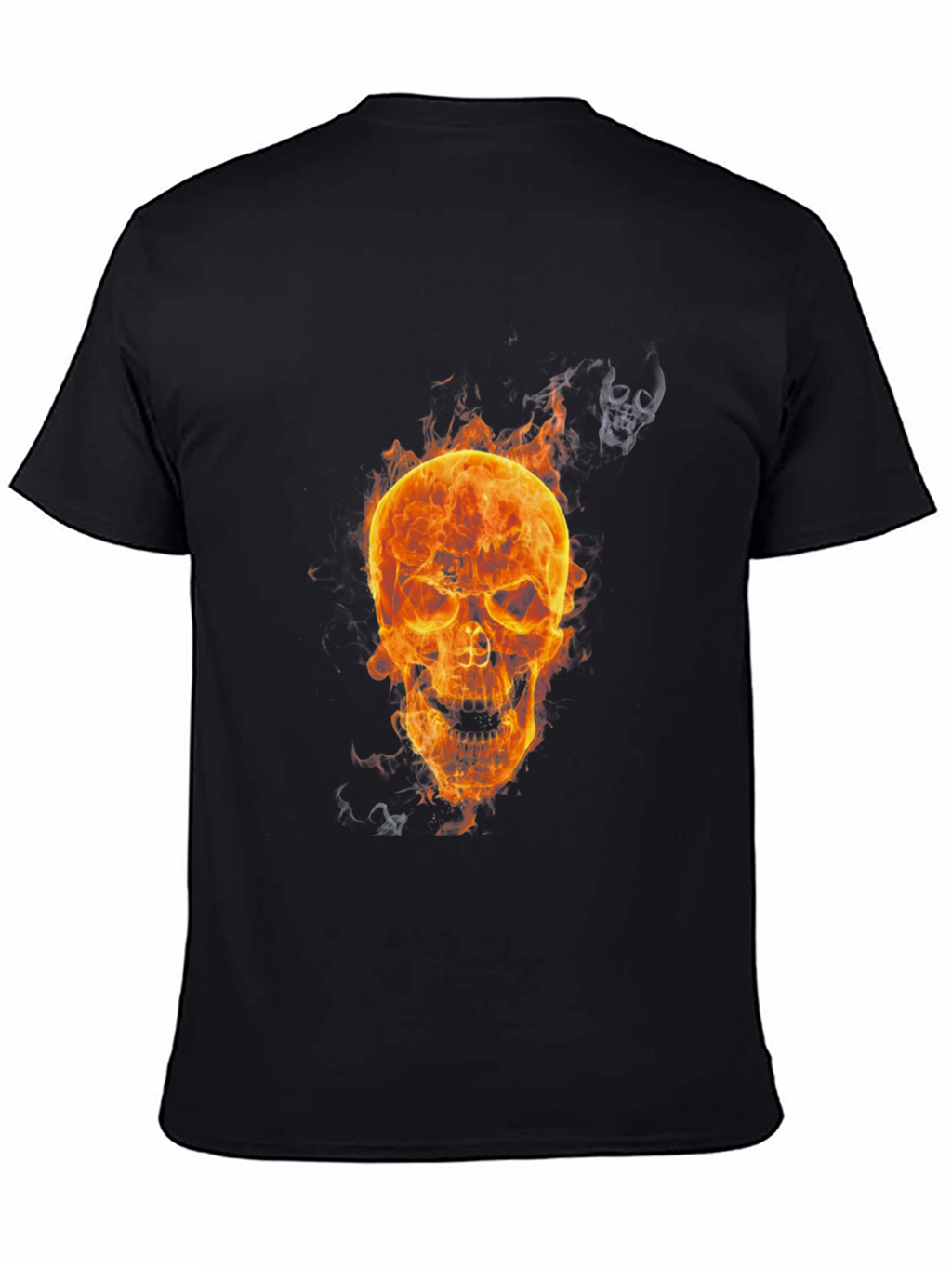 Flaming Skull Graphic T-Shirt - Mens Black Tee