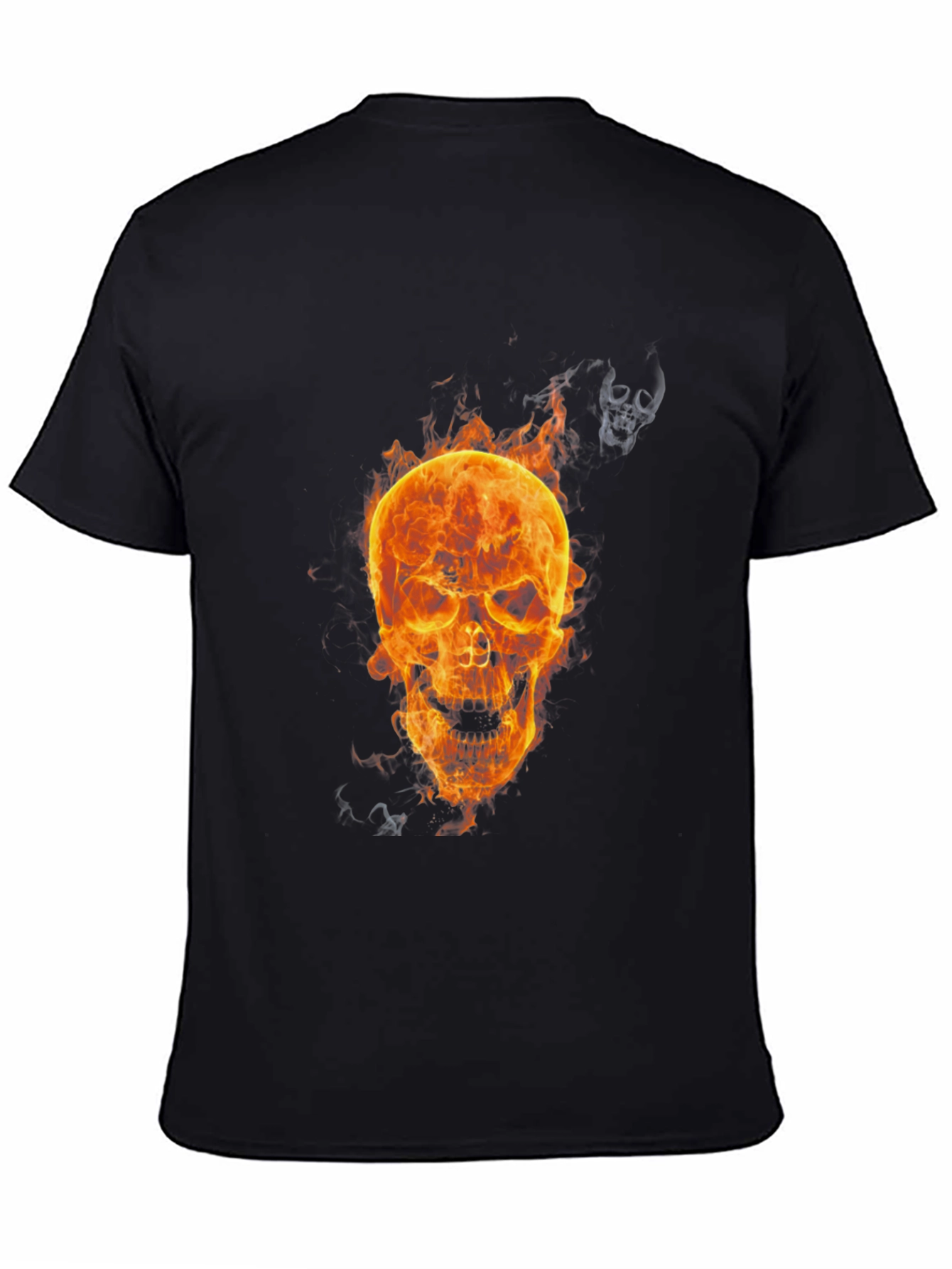 Flaming Skull Graphic T-Shirt - Mens Black Tee