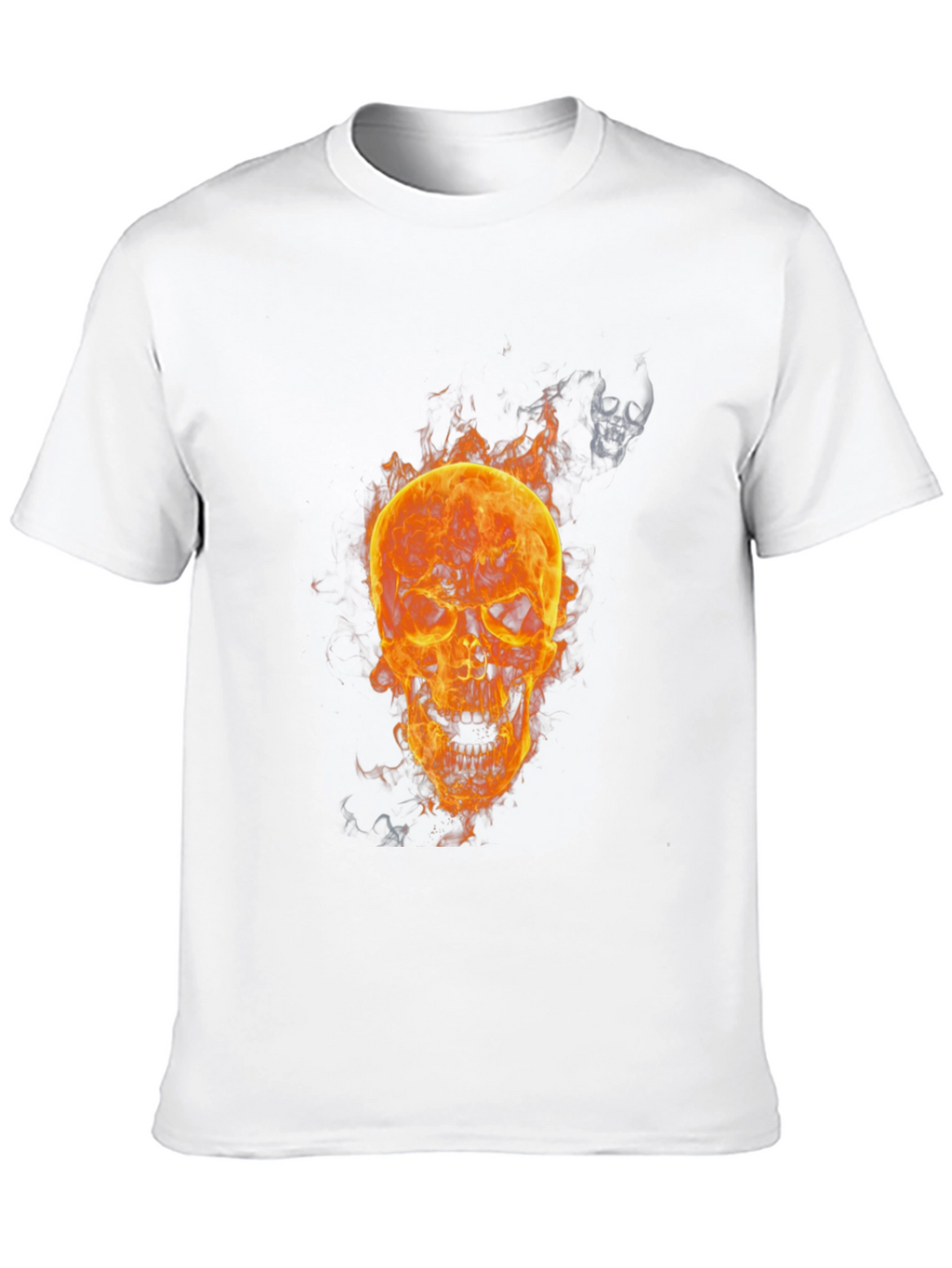 Flaming Skull Graphic T-Shirt - Mens Black Tee