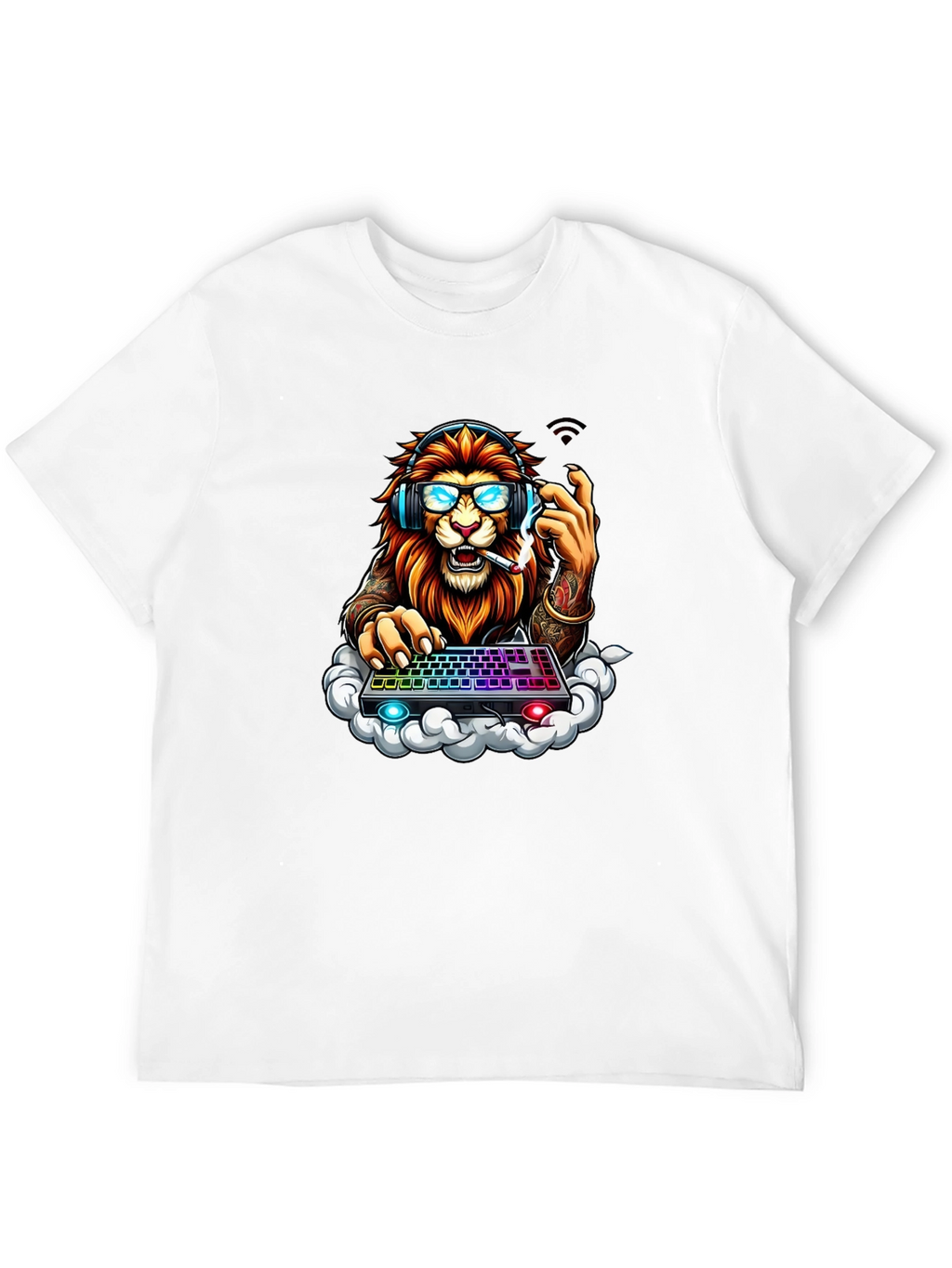 Lion Gamer Graphic Tee - Cool Animal Design