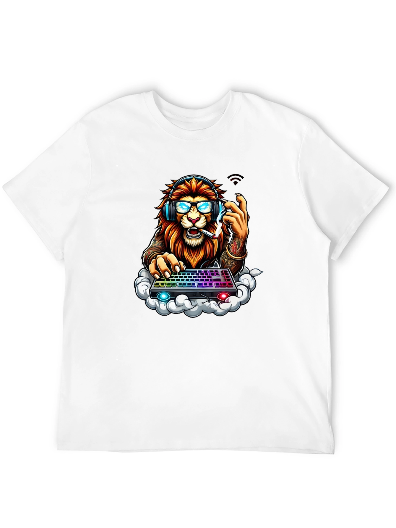 Lion Gamer Graphic Tee - Cool Animal Design