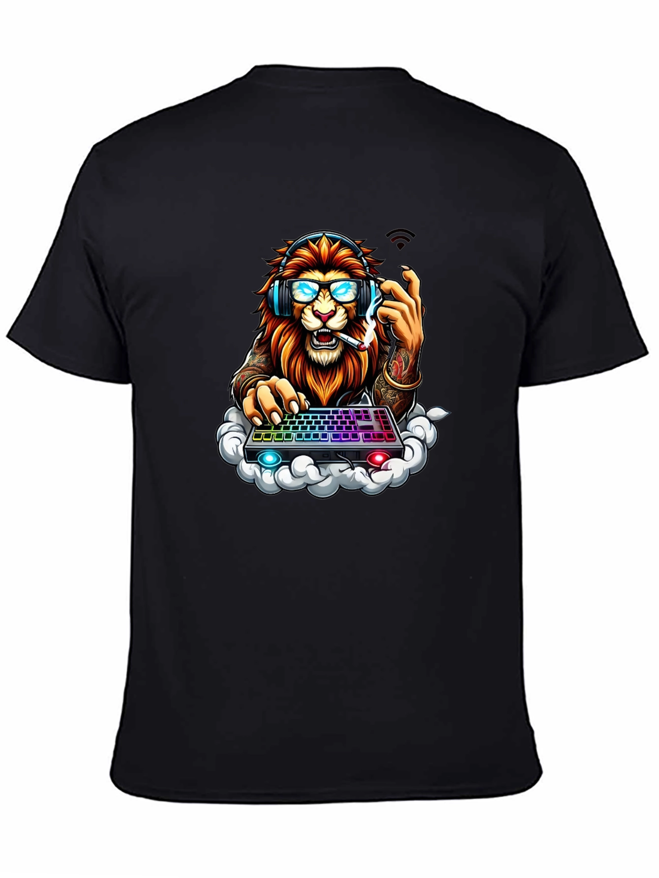 Lion Gamer Graphic Tee - Cool Animal Design
