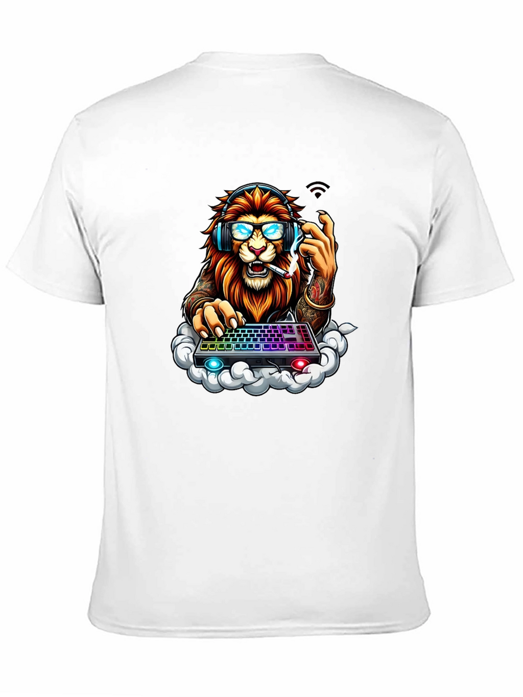 Lion Gamer Graphic Tee - Cool Animal Design