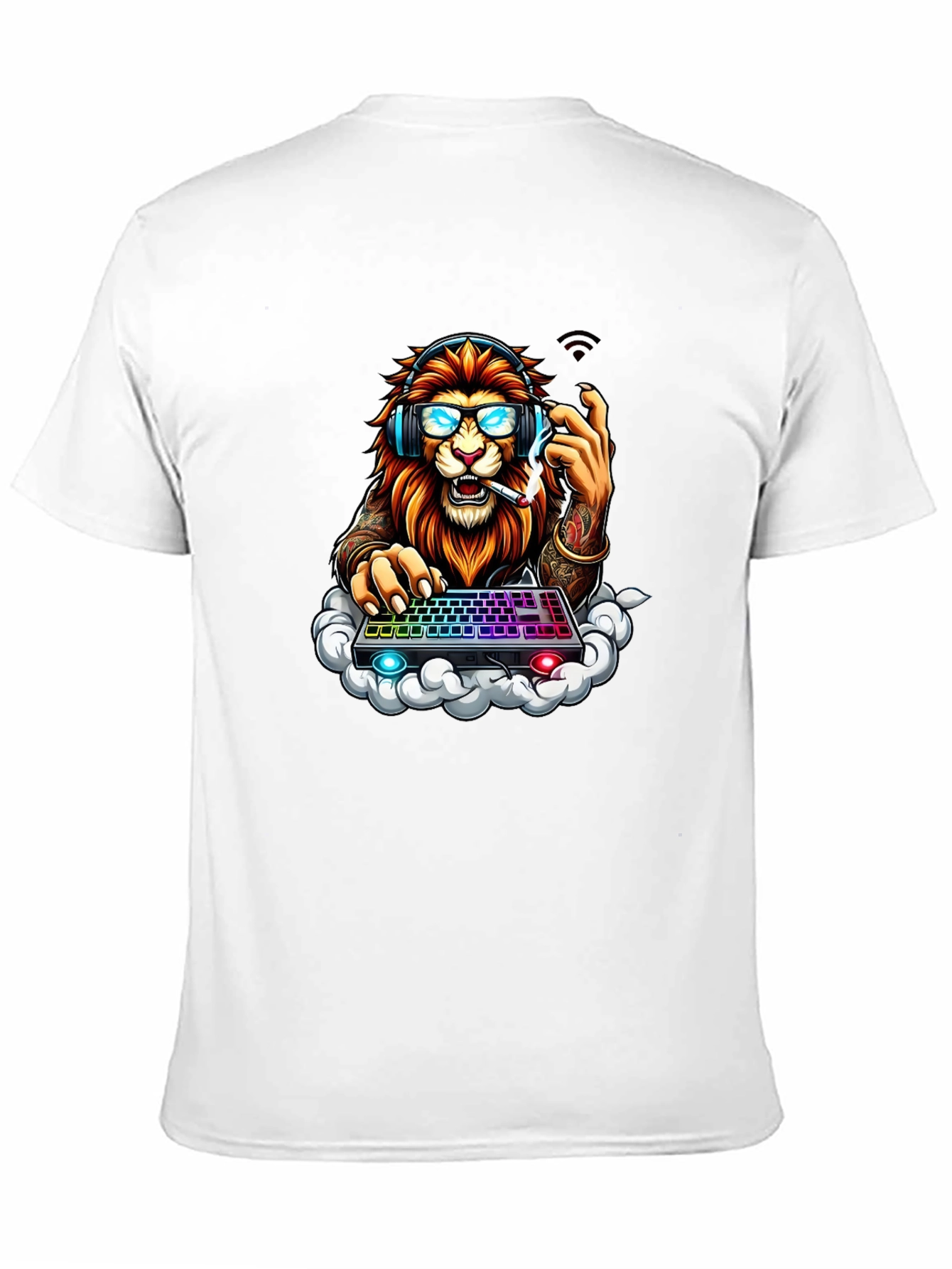 Lion Gamer Graphic Tee - Cool Animal Design