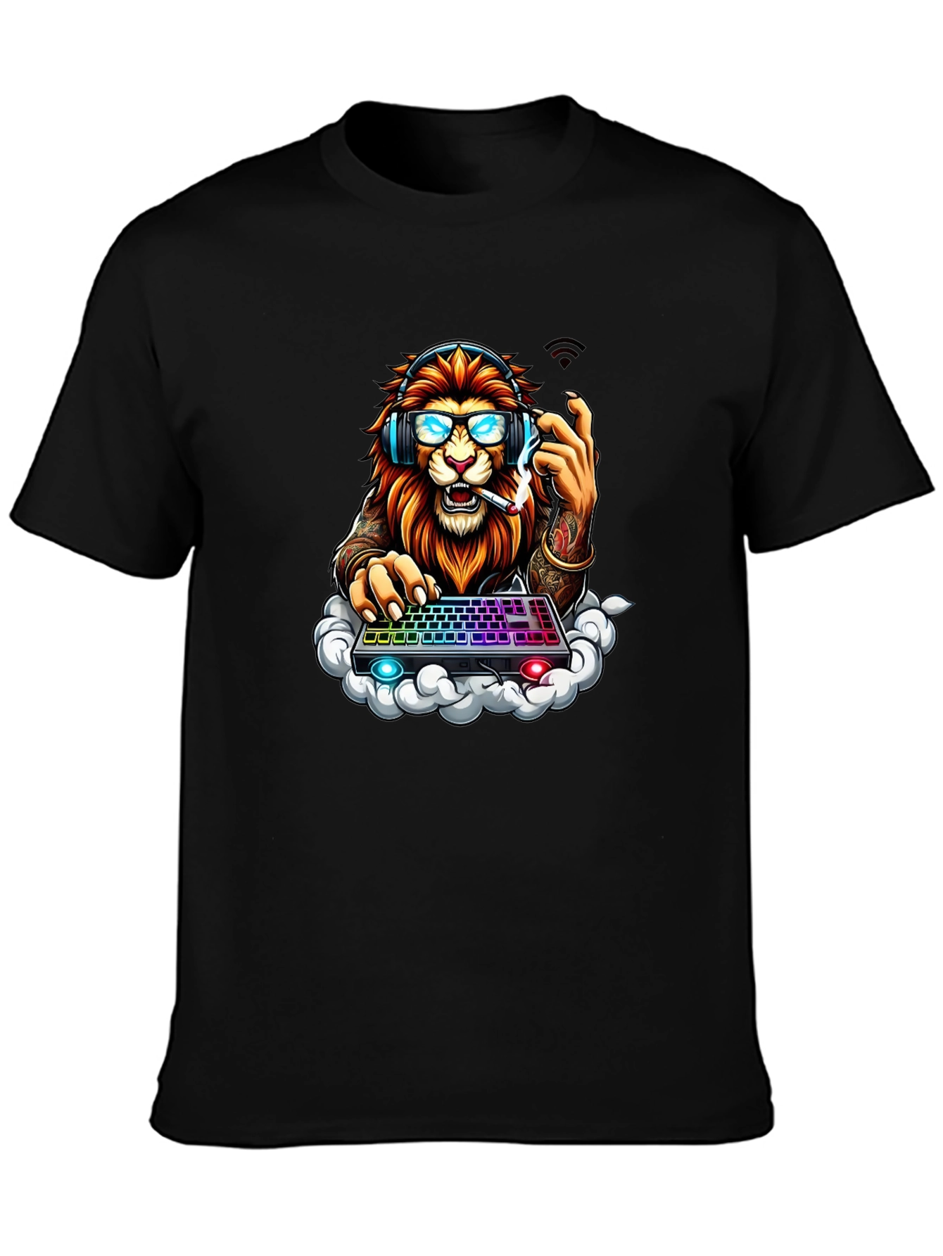 Lion Gamer Graphic Tee - Cool Animal Design