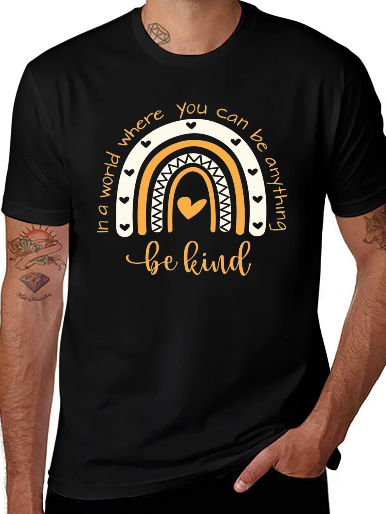 Be Kind Rainbow Graphic T-Shirt