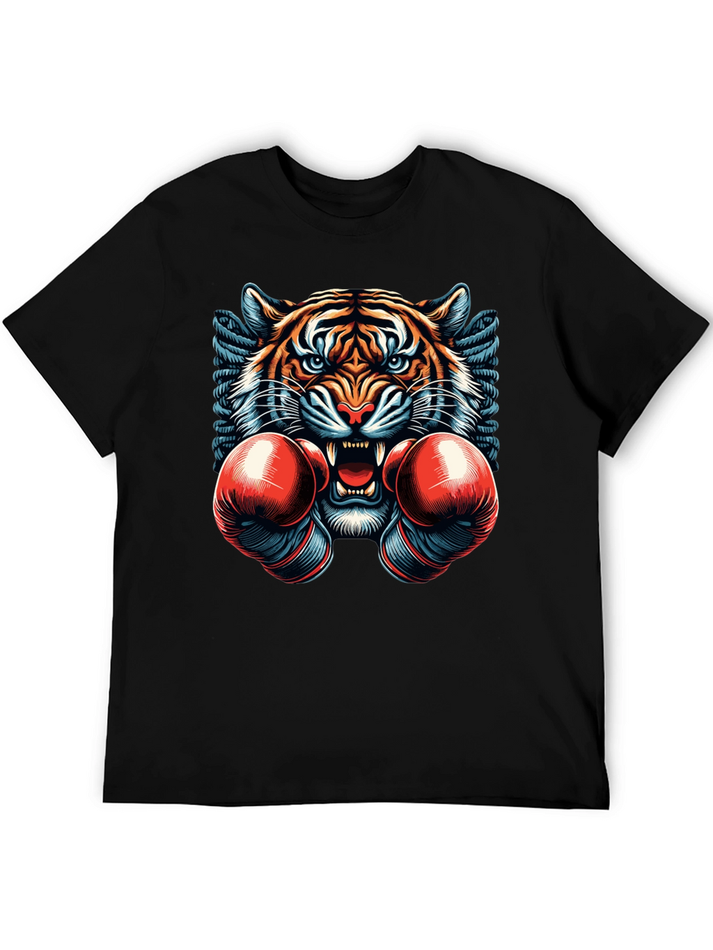 Tiger Boxer Graphic Tee - Mens Black T-Shirt