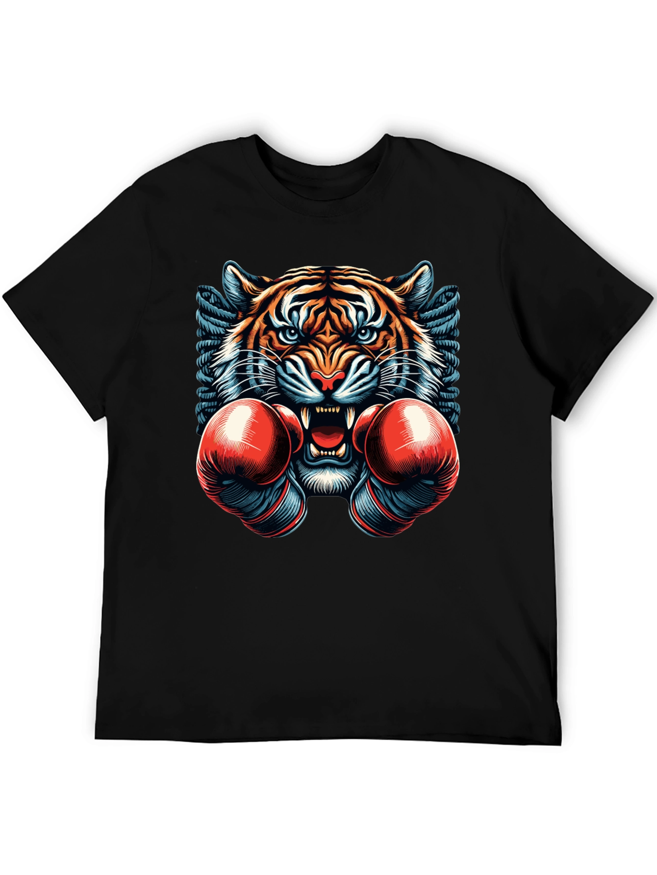 Tiger Boxer Graphic Tee - Mens Black T-Shirt