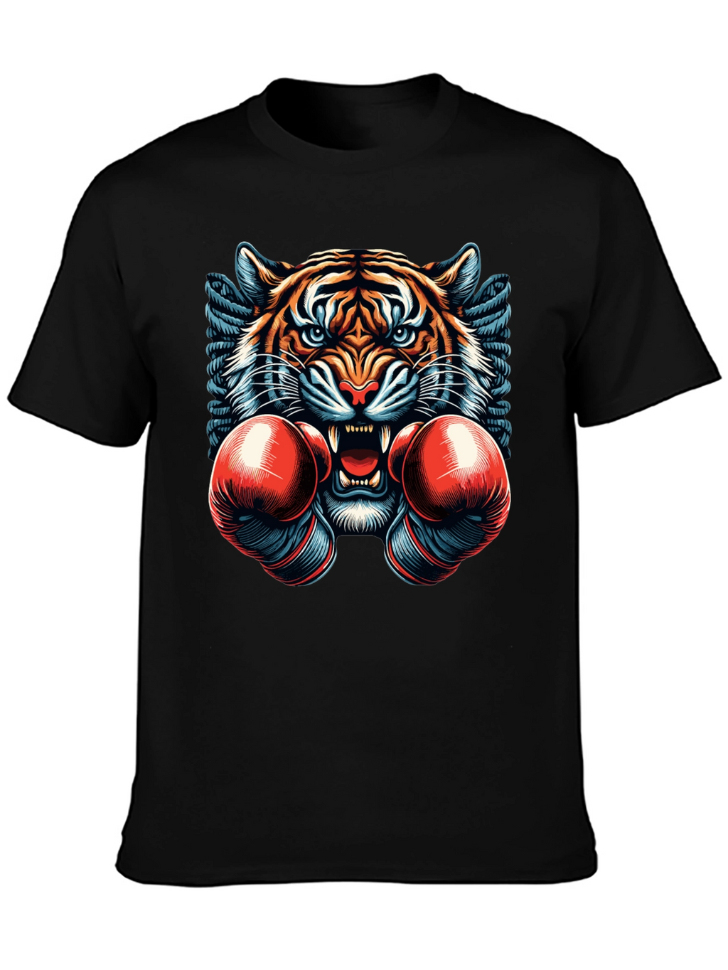 Tiger Boxer Graphic Tee - Mens Black T-Shirt