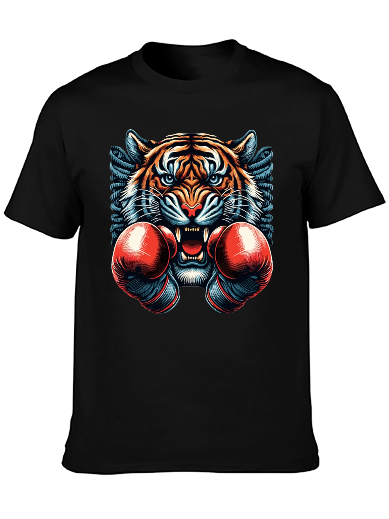 Tiger Boxer Graphic Tee - Mens Black T-Shirt