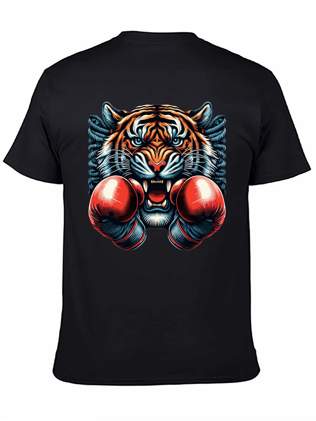 Tiger Boxer Graphic Tee - Mens Black T-Shirt