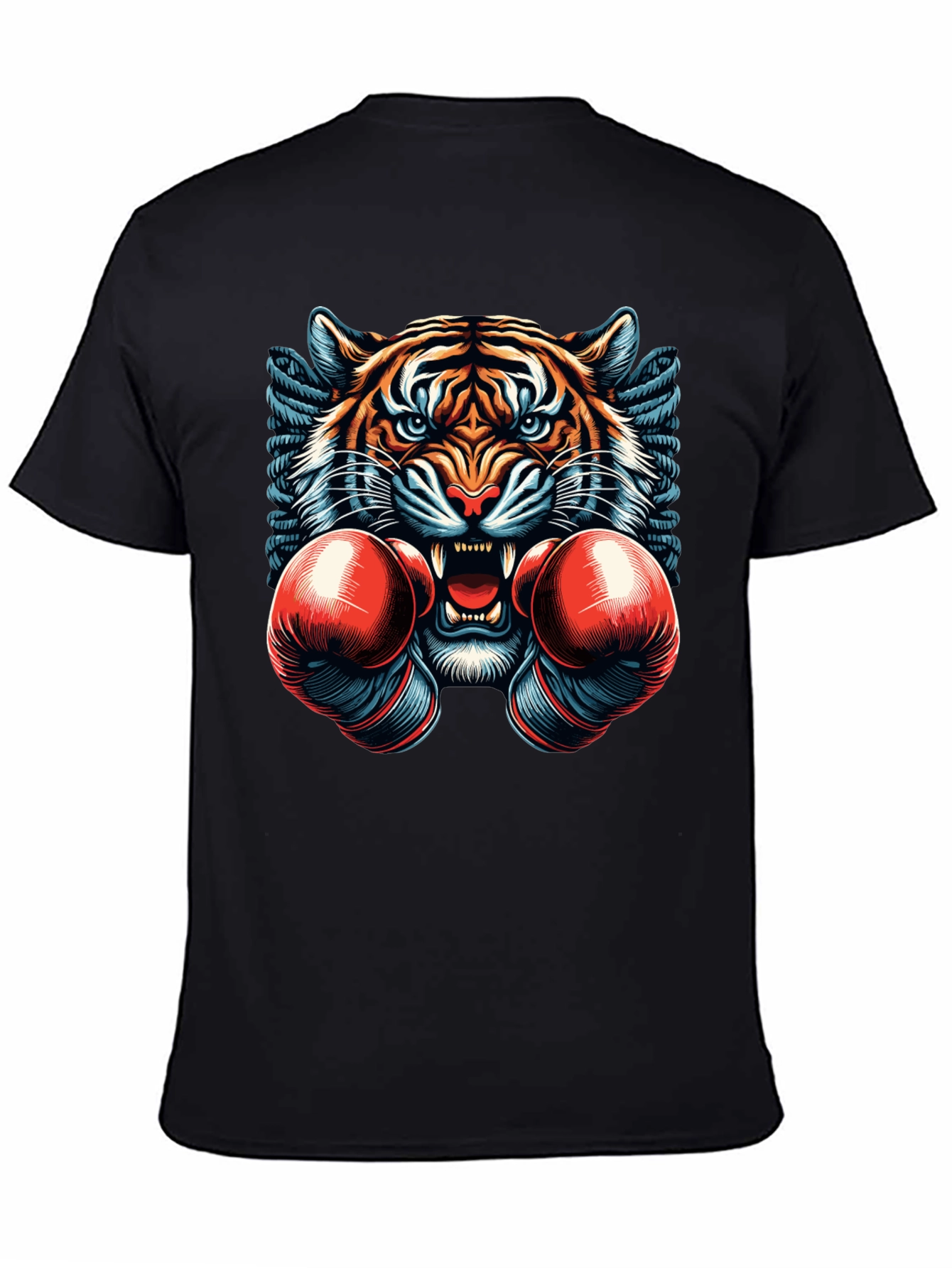 Tiger Boxer Graphic Tee - Mens Black T-Shirt