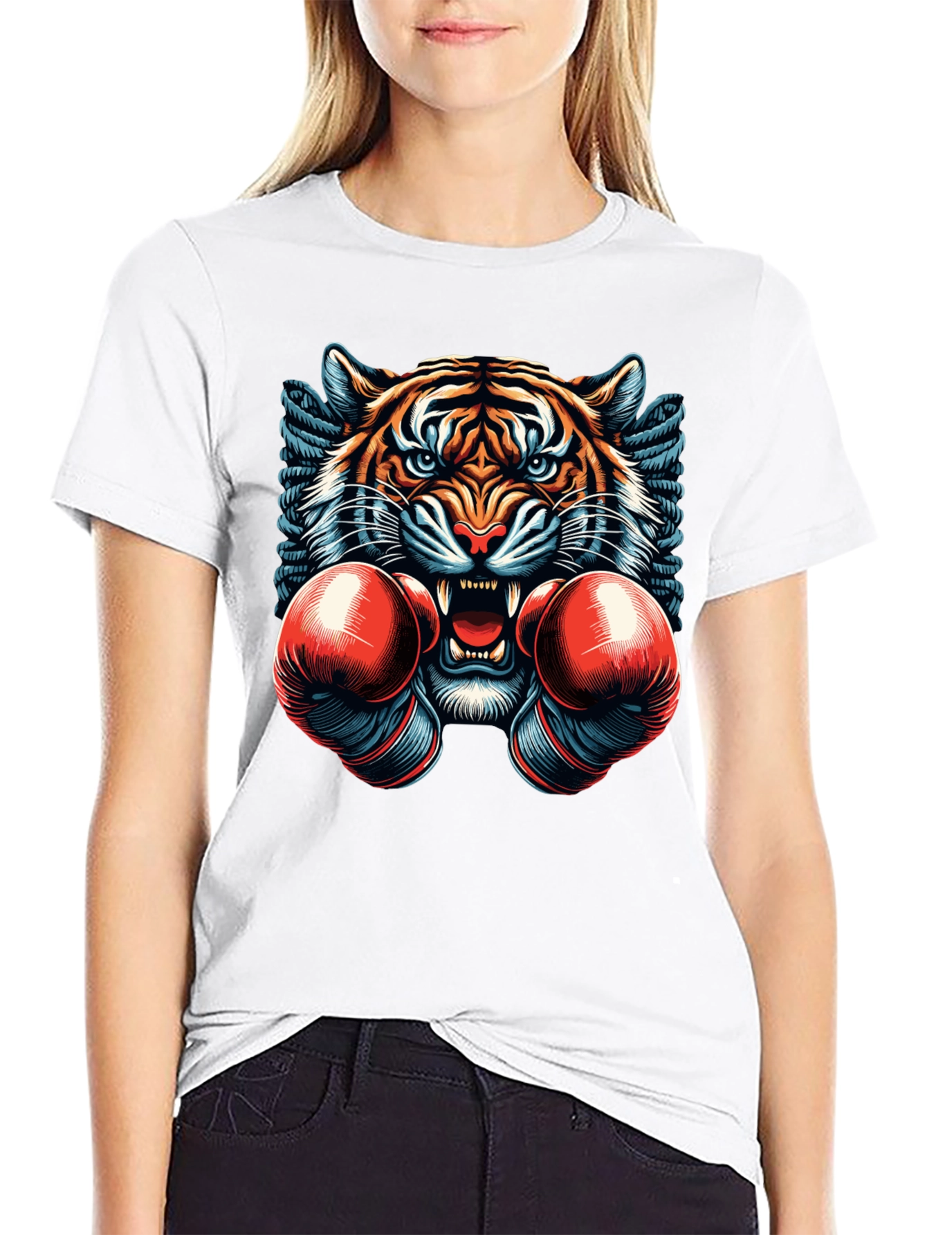 Tiger Boxer Graphic Tee - Mens Black T-Shirt