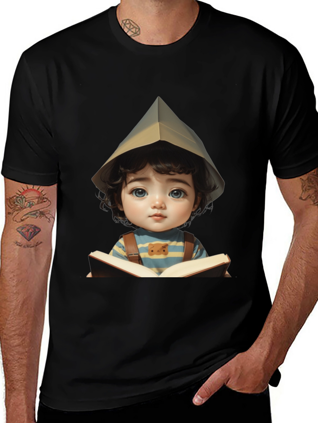 Charming Kid Reading Book Graphic Tee