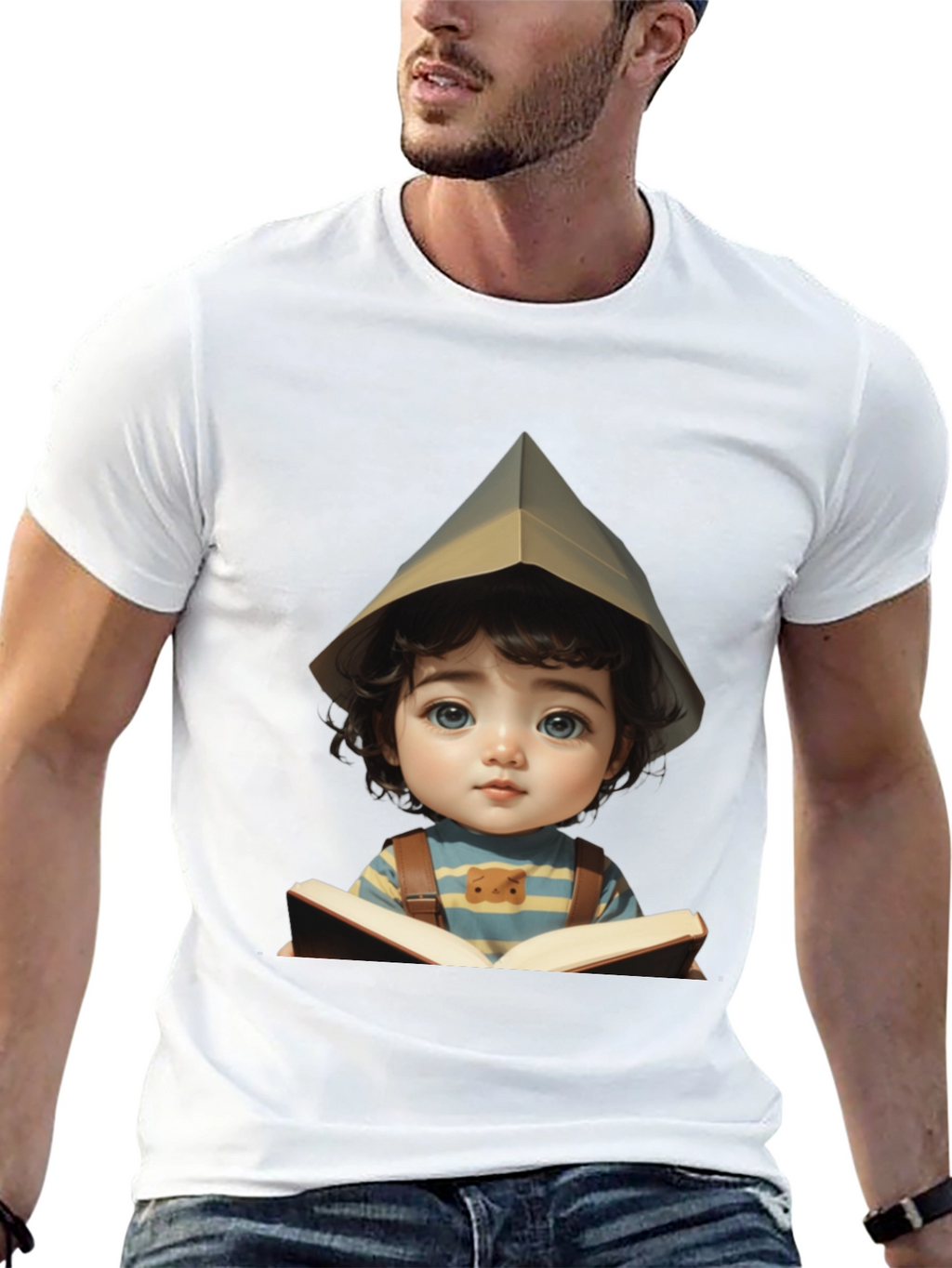 Charming Kid Reading Book Graphic Tee