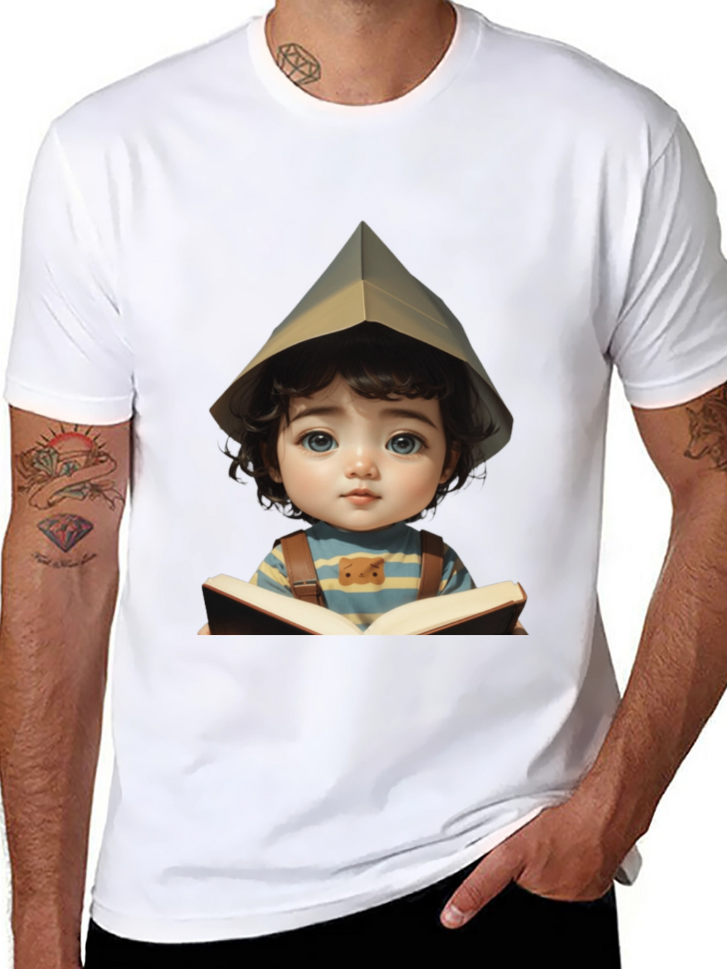 Charming Kid Reading Book Graphic Tee