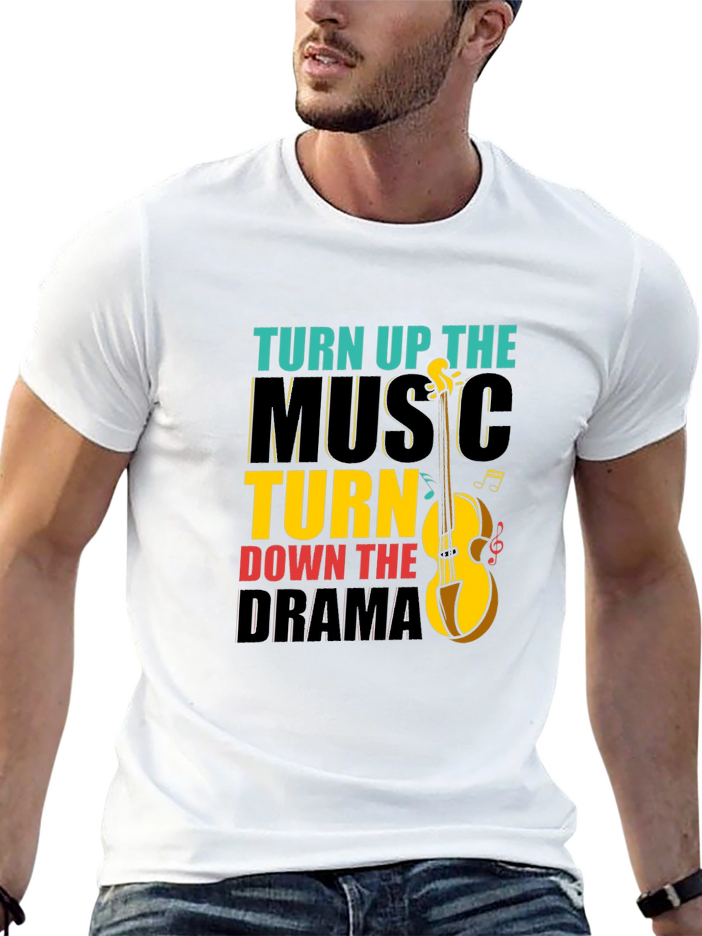 Turn Up Music Down Drama Graphic Tee