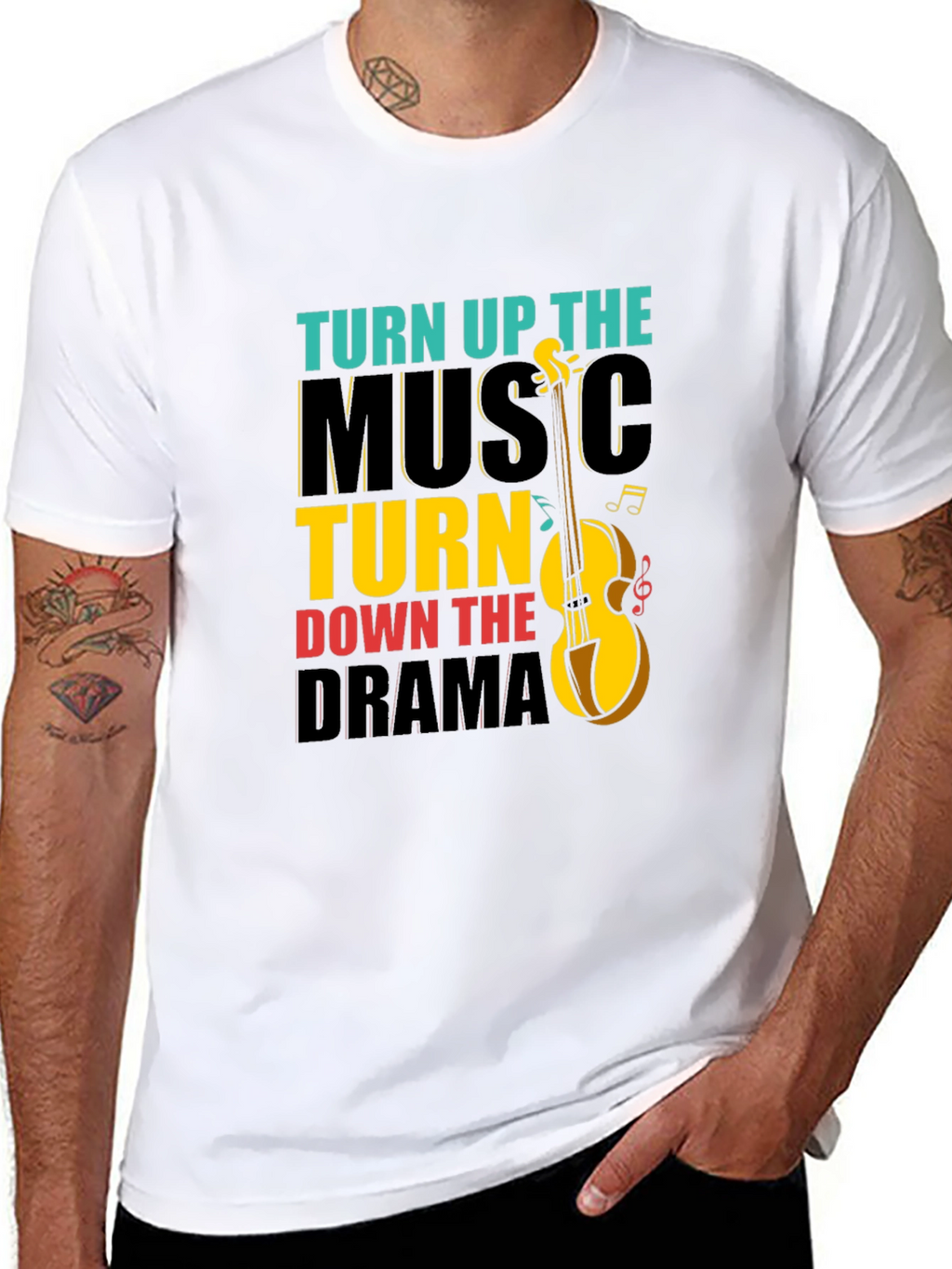 Turn Up Music Down Drama Graphic Tee