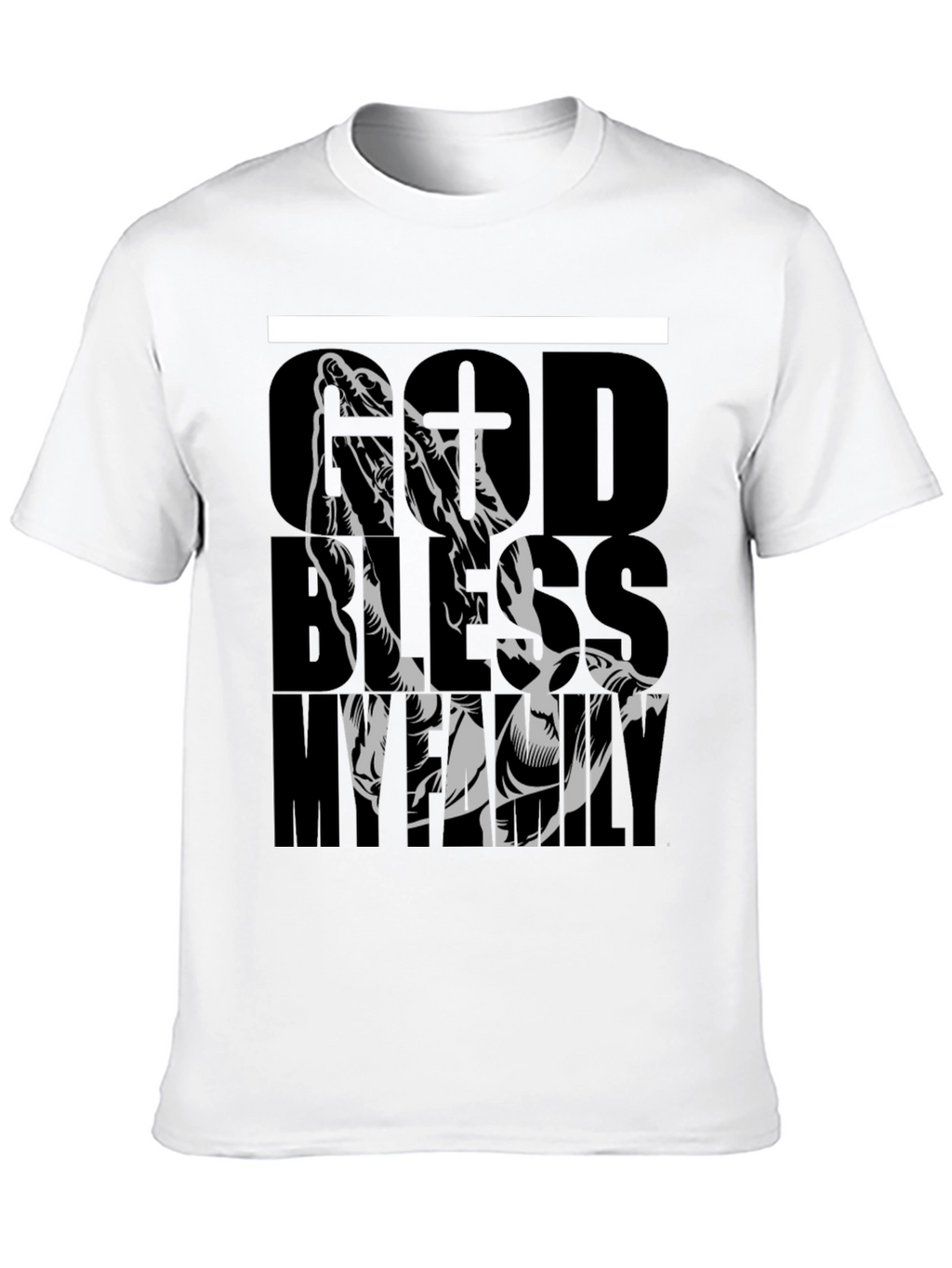 God Bless My Family Graphic Tee - Black