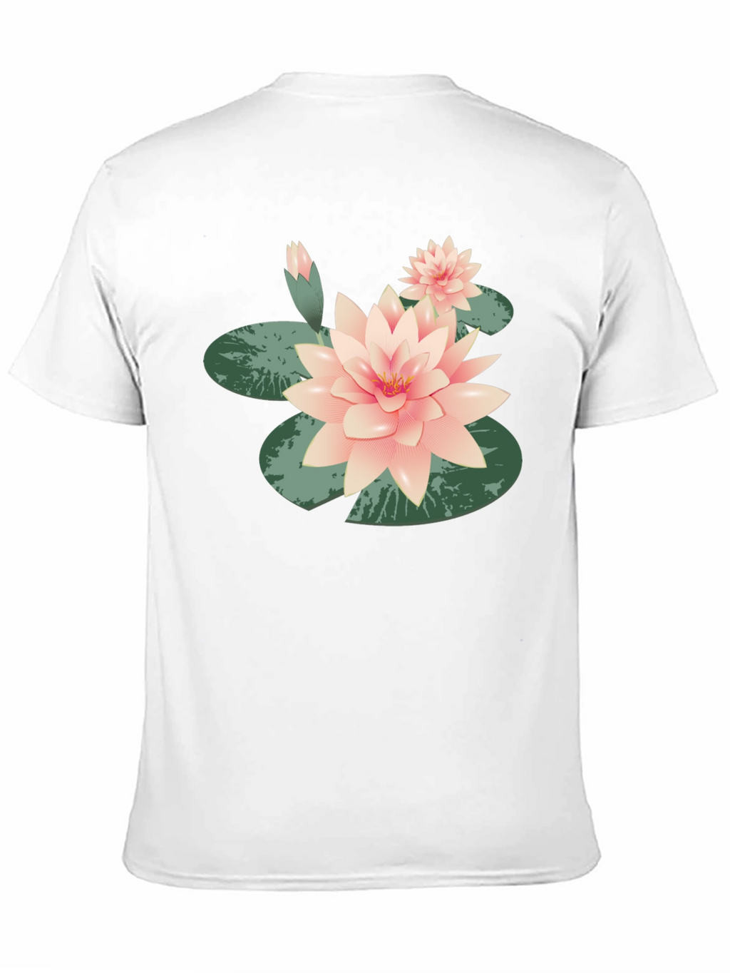 Lotus Flower Graphic Tee - Black Cotton Casual