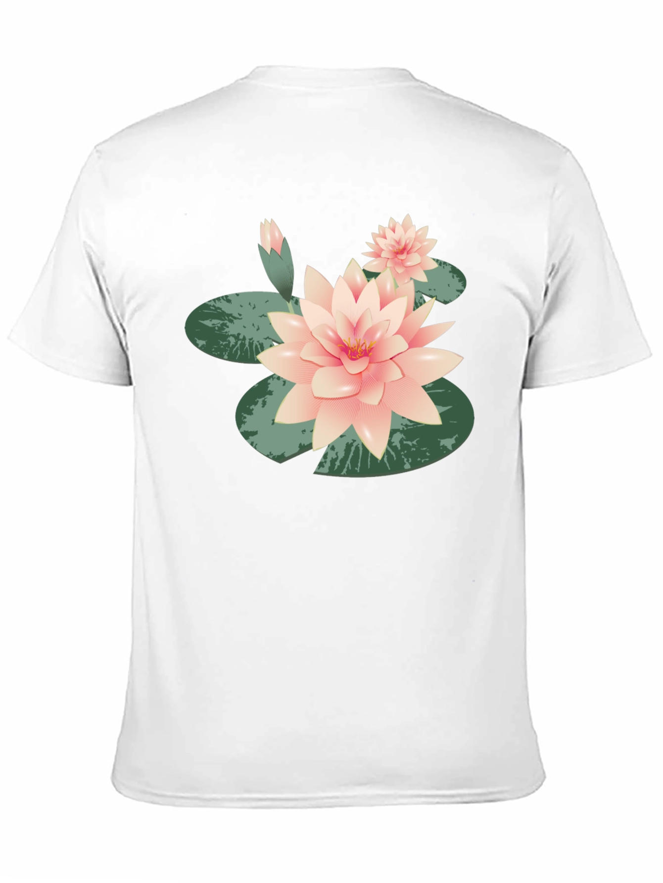 Lotus Flower Graphic Tee - Black Cotton Casual