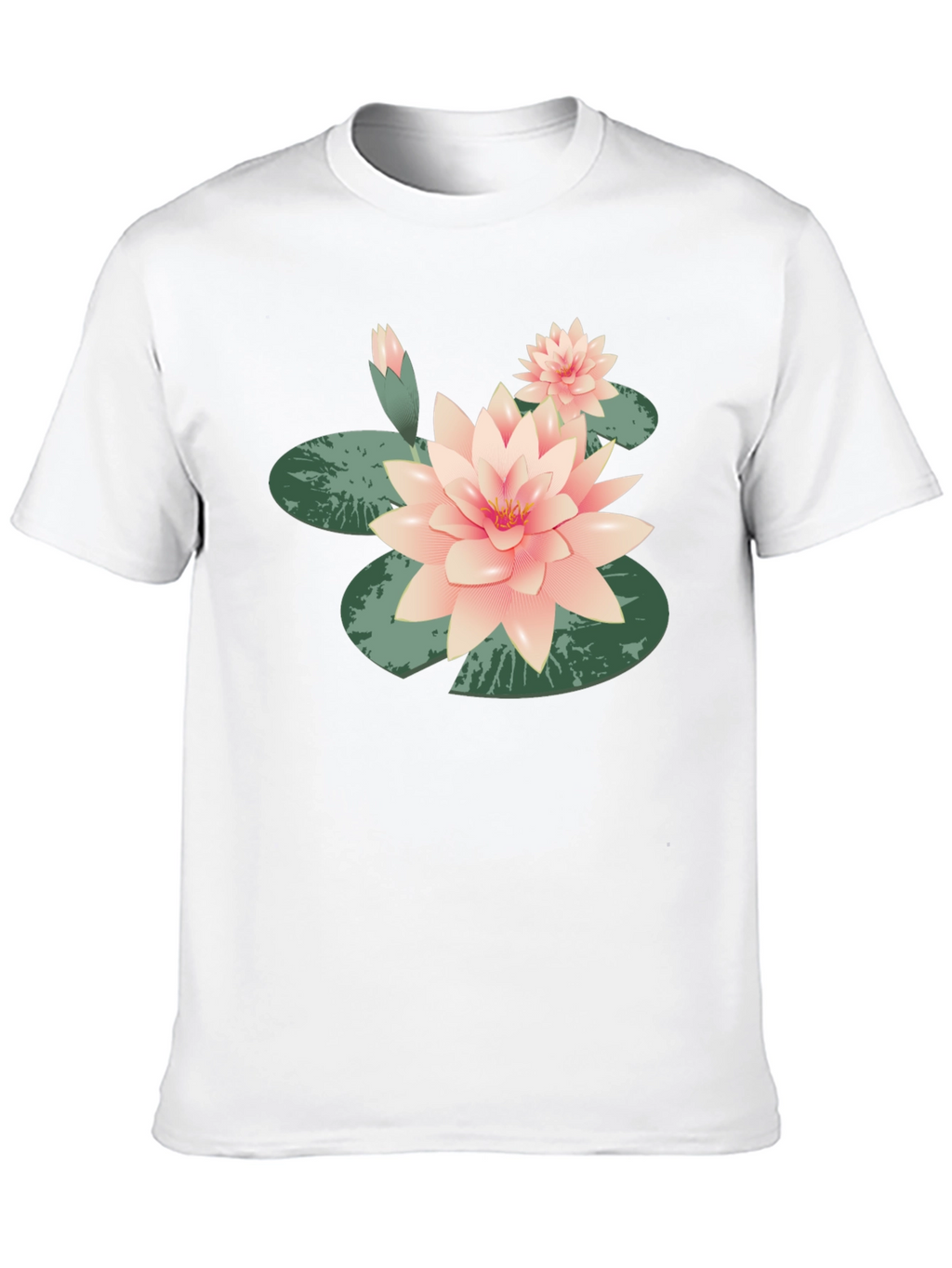 Lotus Flower Graphic Tee - Black Cotton Casual