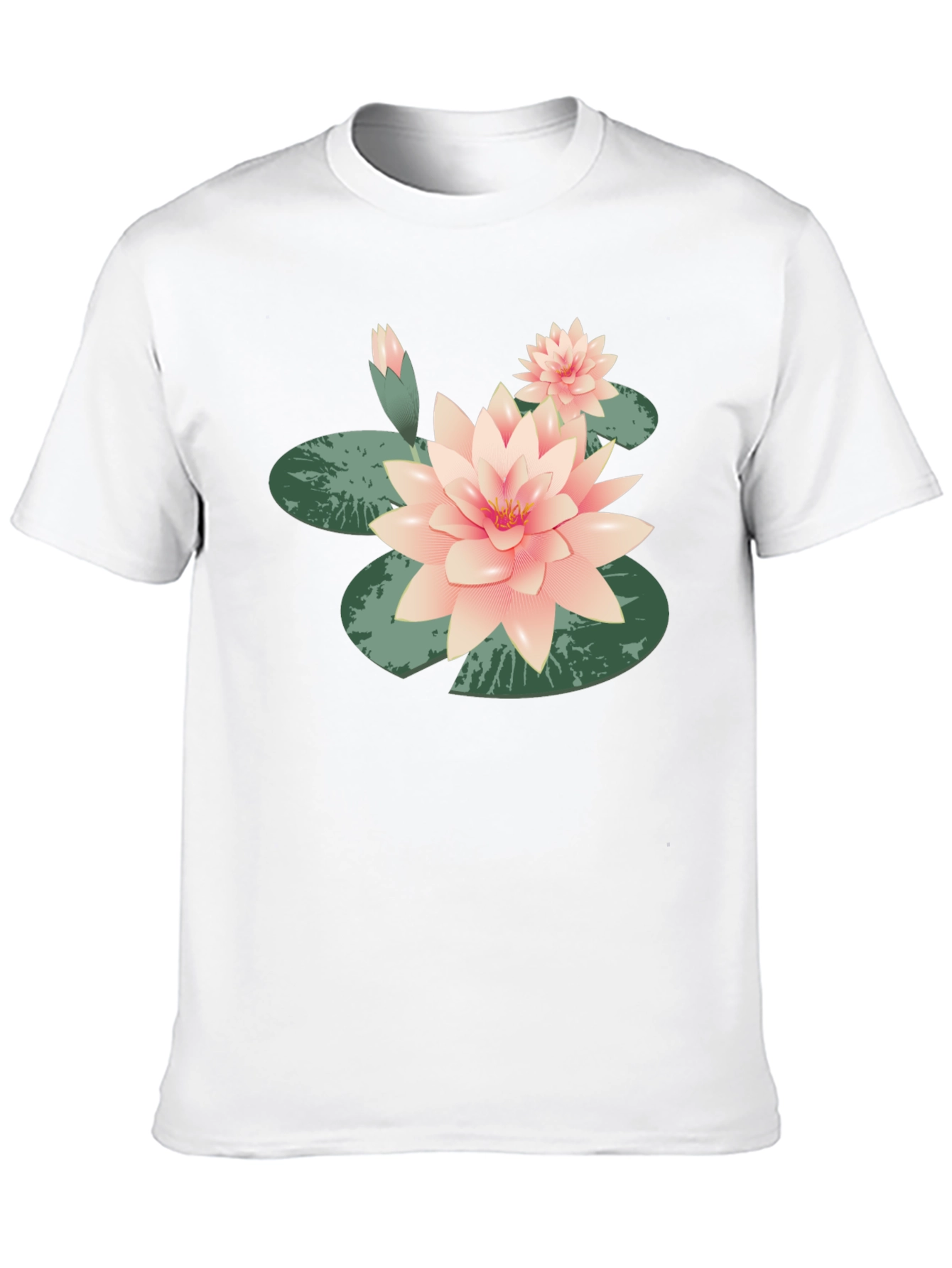 Lotus Flower Graphic Tee - Black Cotton Casual
