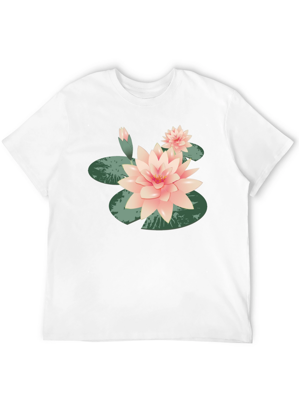 Lotus Flower Graphic Tee - Black Cotton Casual