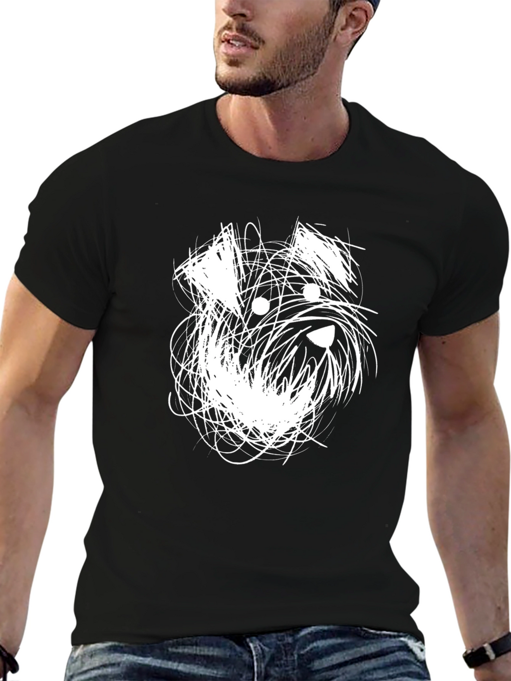 Abstract Schnauzer Dog Graphic T-Shirt