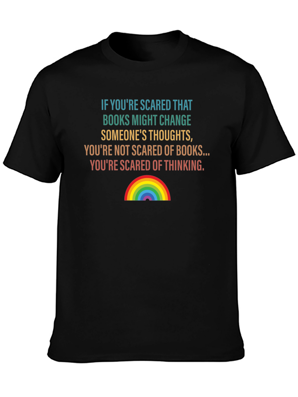 Scared of Thinking Graphic Tee - Book Lover Shirt