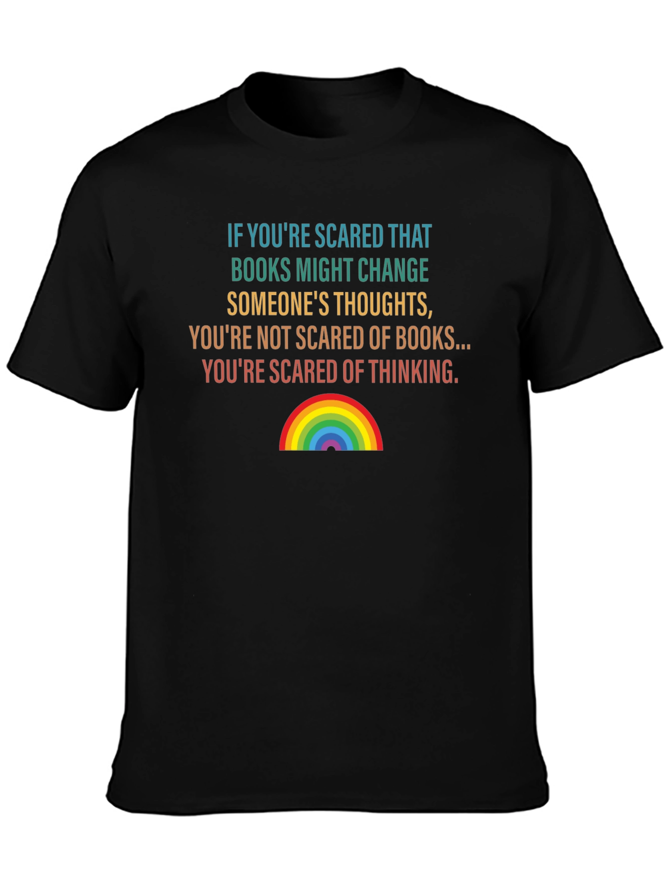 Scared of Thinking Graphic Tee - Book Lover Shirt
