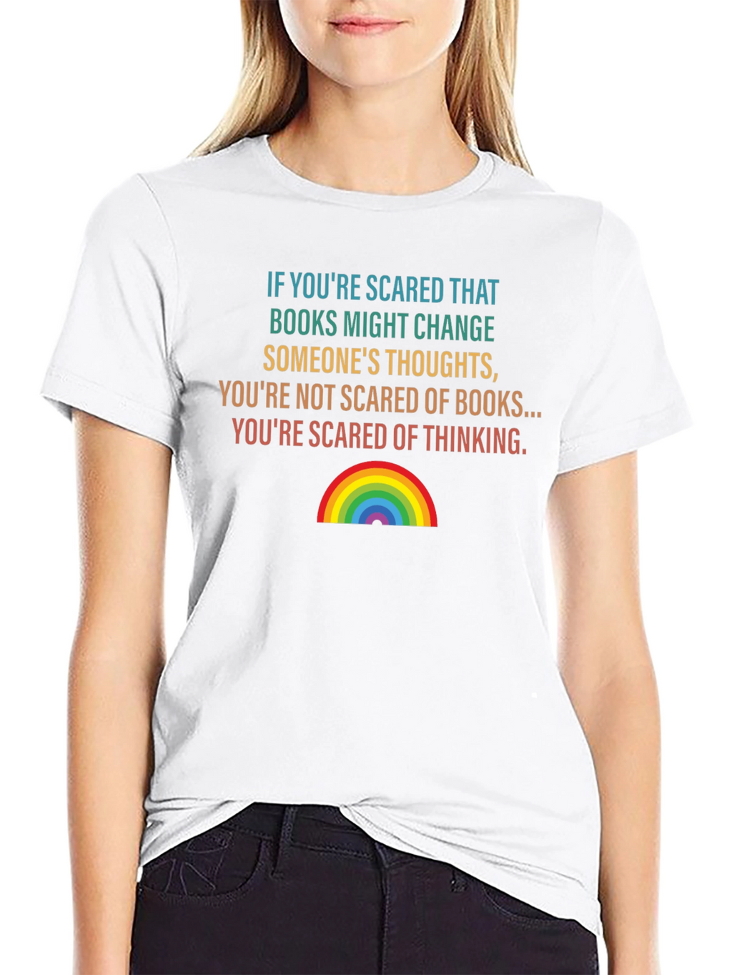 Scared of Thinking Graphic Tee - Book Lover Shirt