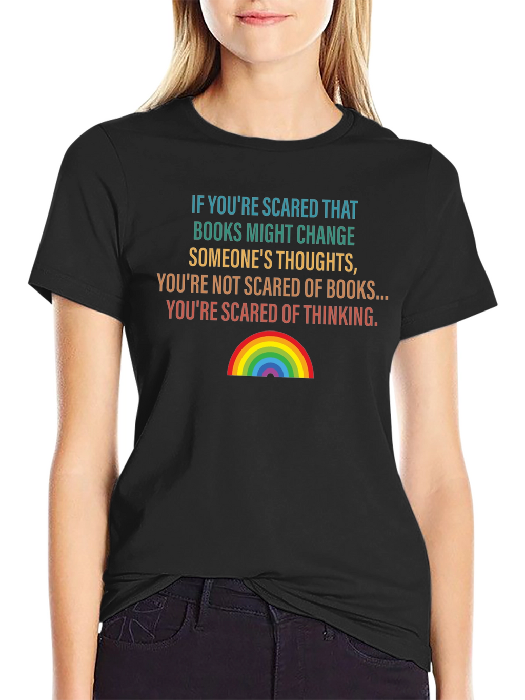 Scared of Thinking Graphic Tee - Book Lover Shirt