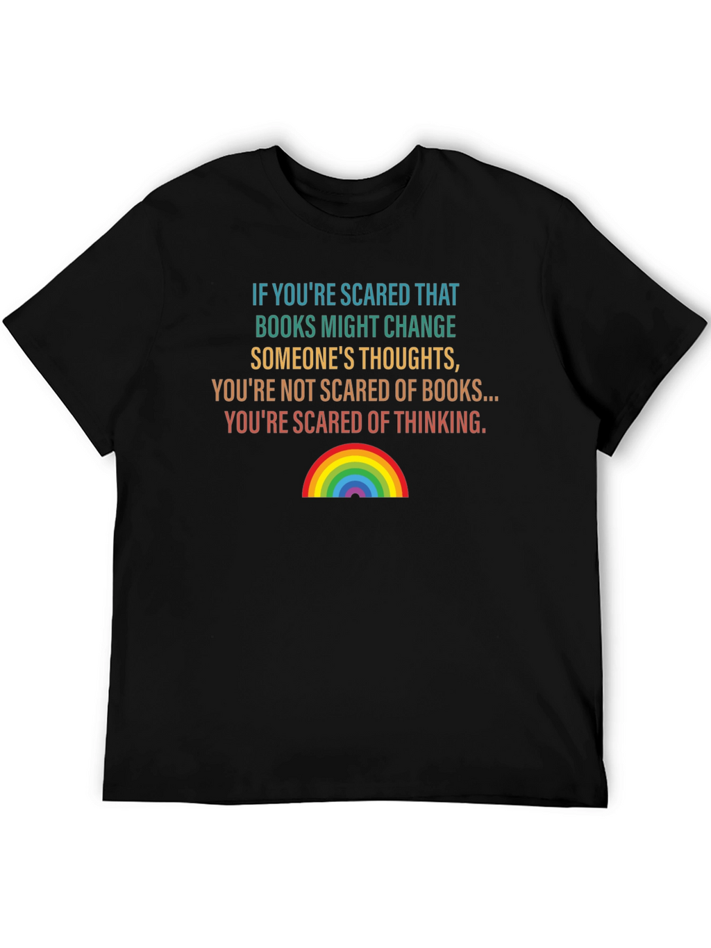 Scared of Thinking Graphic Tee - Book Lover Shirt