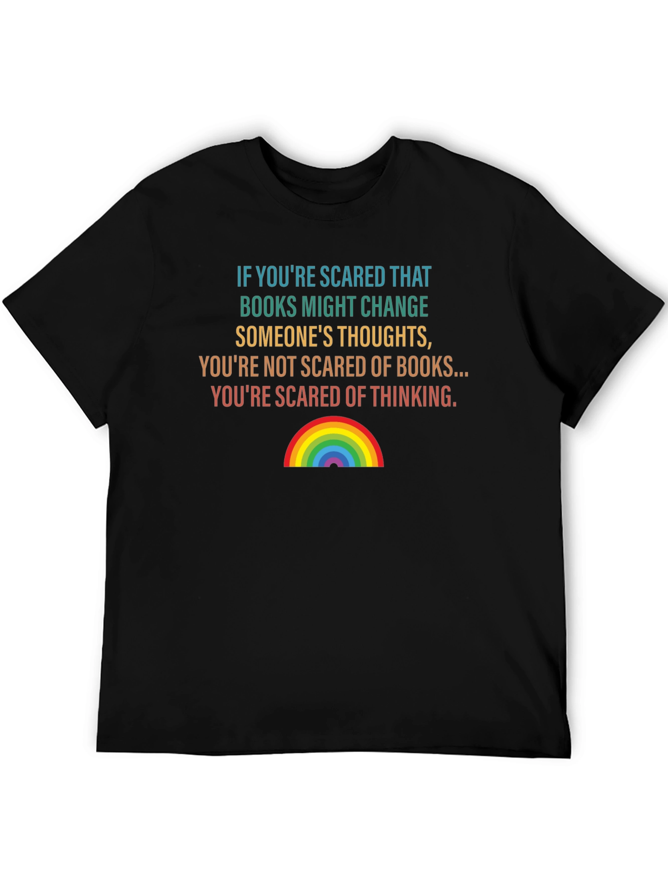Scared of Thinking Graphic Tee - Book Lover Shirt