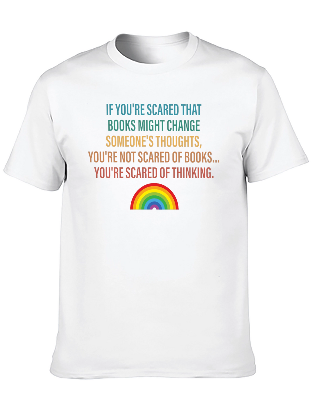 Scared of Thinking Graphic Tee - Book Lover Shirt