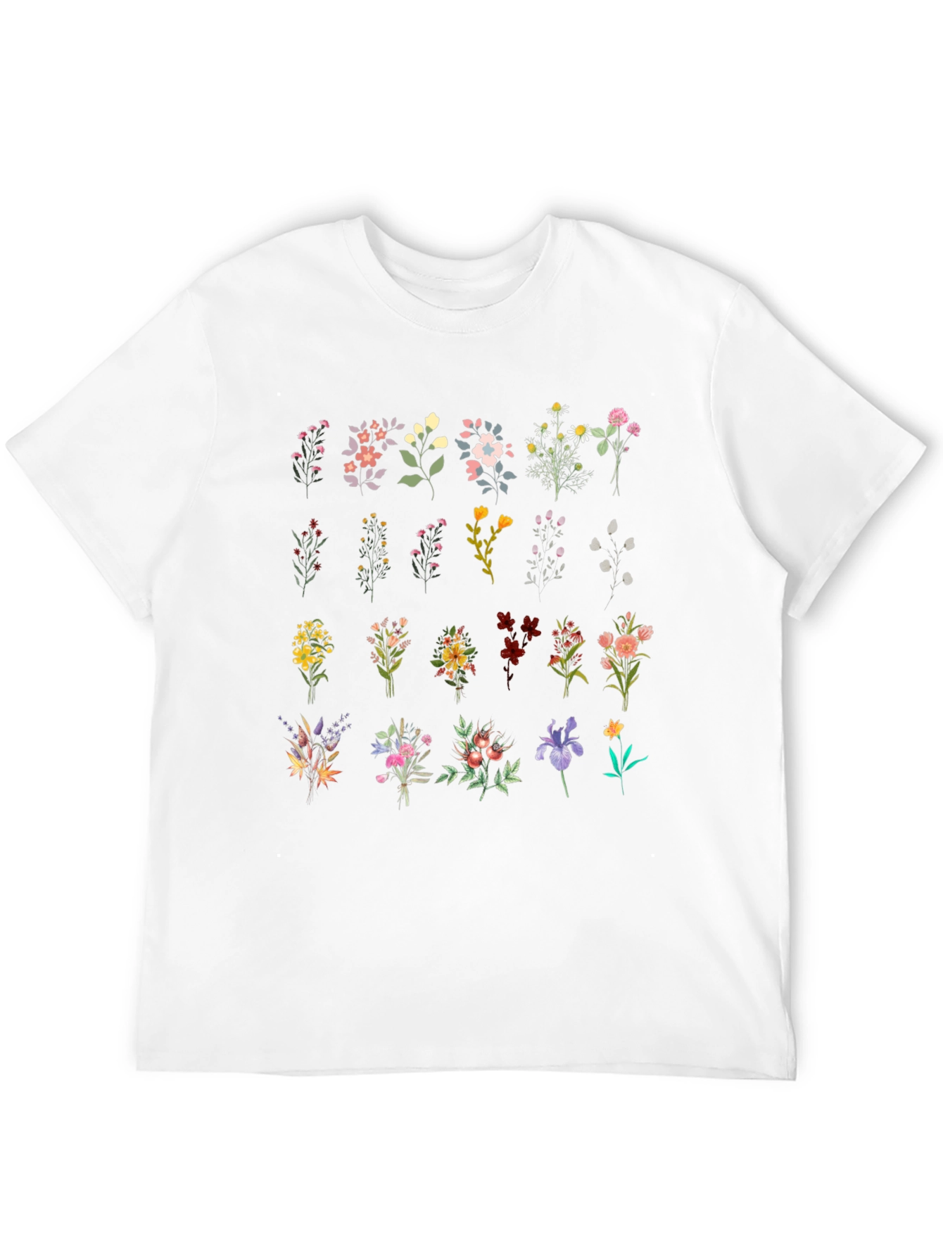 Floral Bouquet Print Black T-Shirt