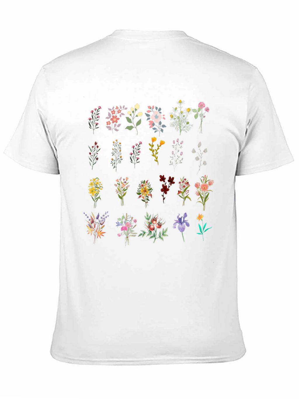 Floral Bouquet Print Black T-Shirt
