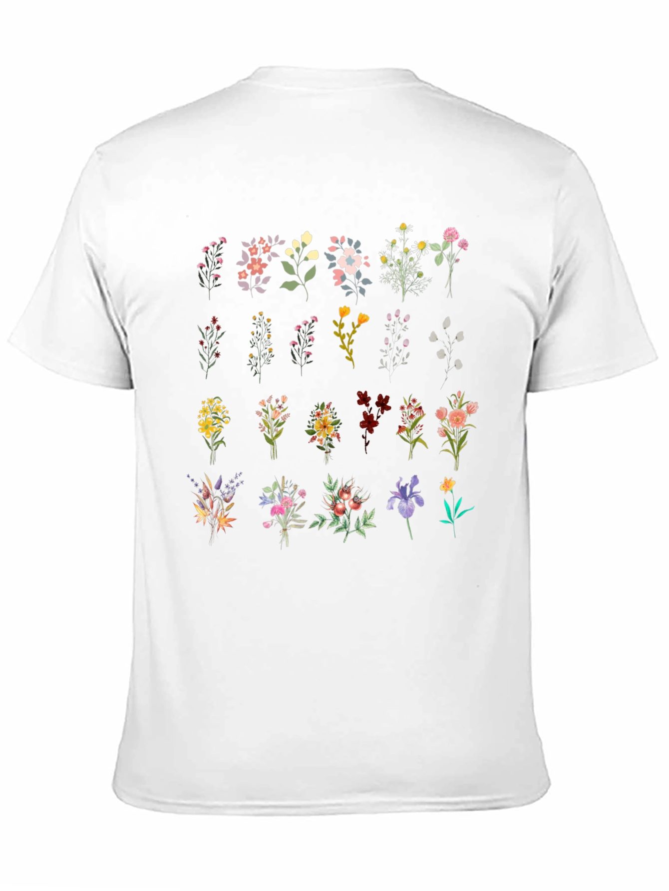 Floral Bouquet Print Black T-Shirt