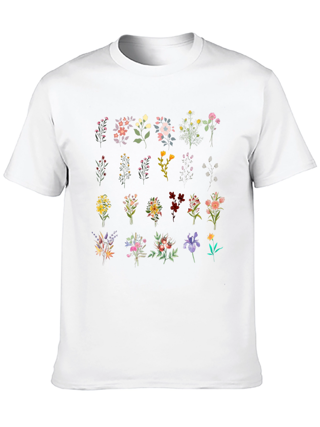 Floral Bouquet Print Black T-Shirt