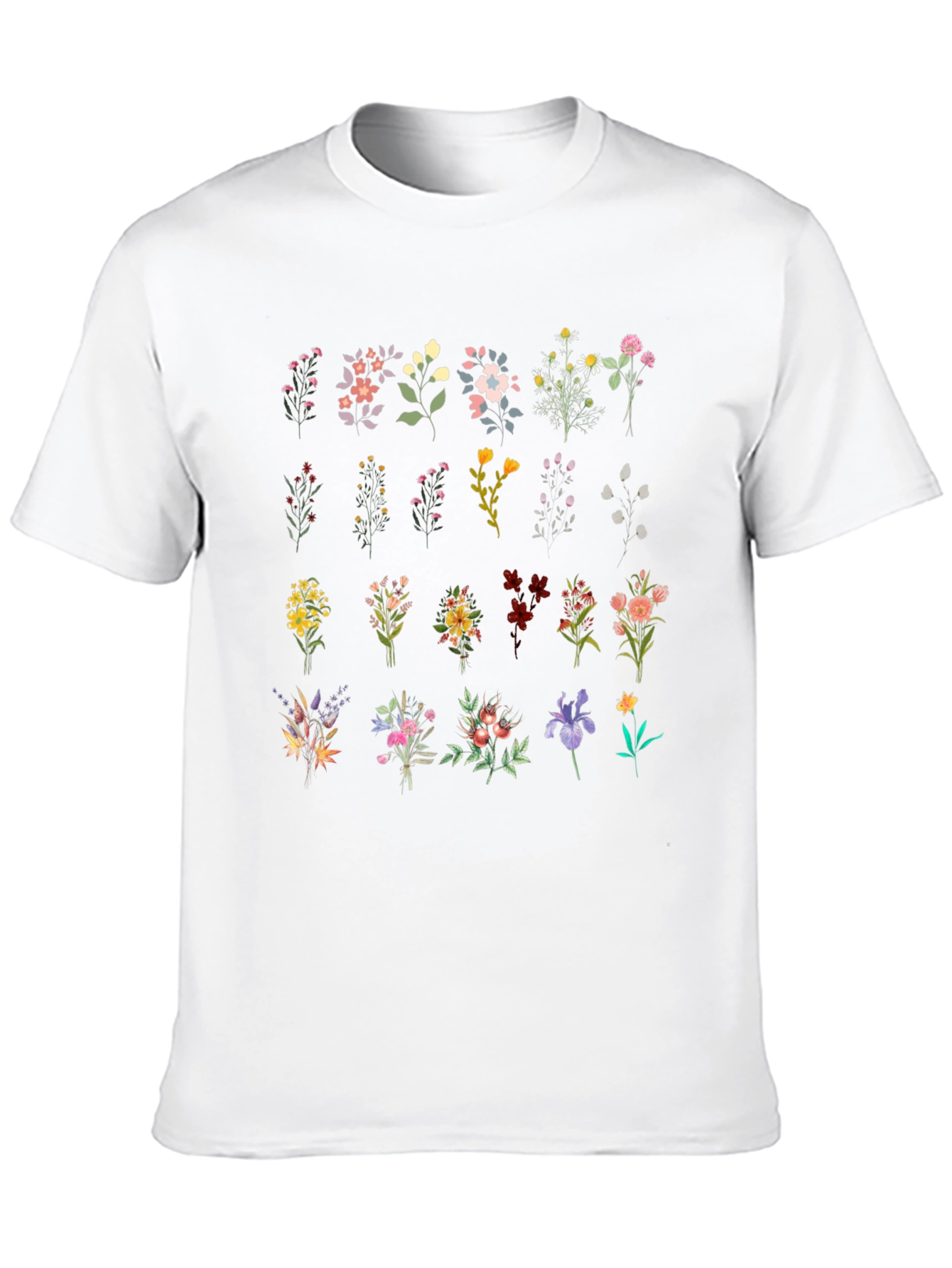 Floral Bouquet Print Black T-Shirt
