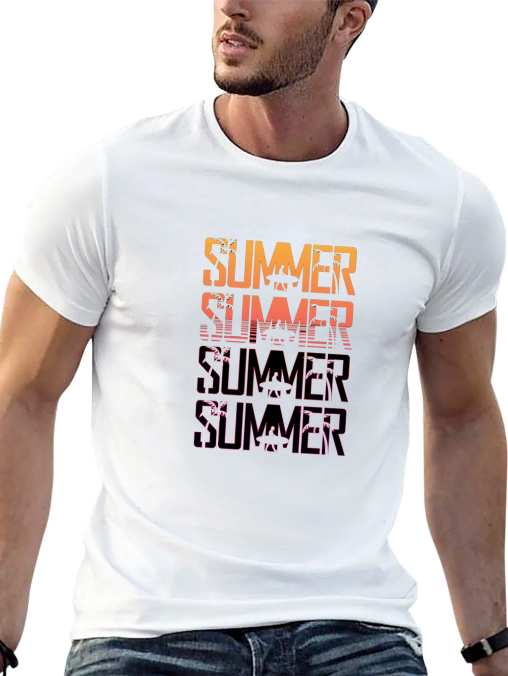 Summer Graphic Print Crew Neck T-Shirt