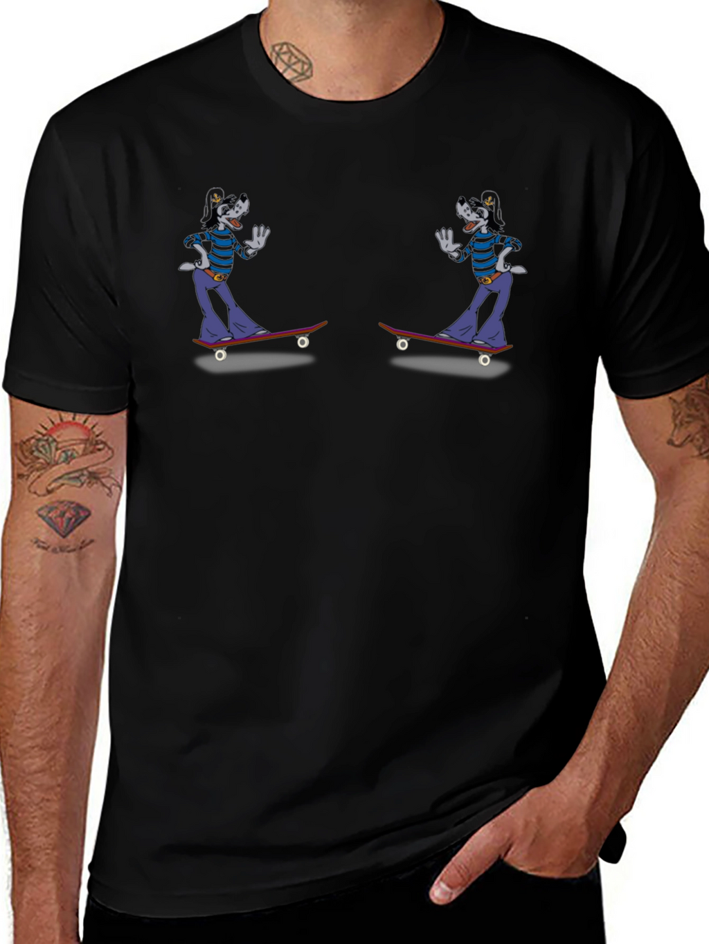 Skateboarding Cartoon Character Graphic Tee
