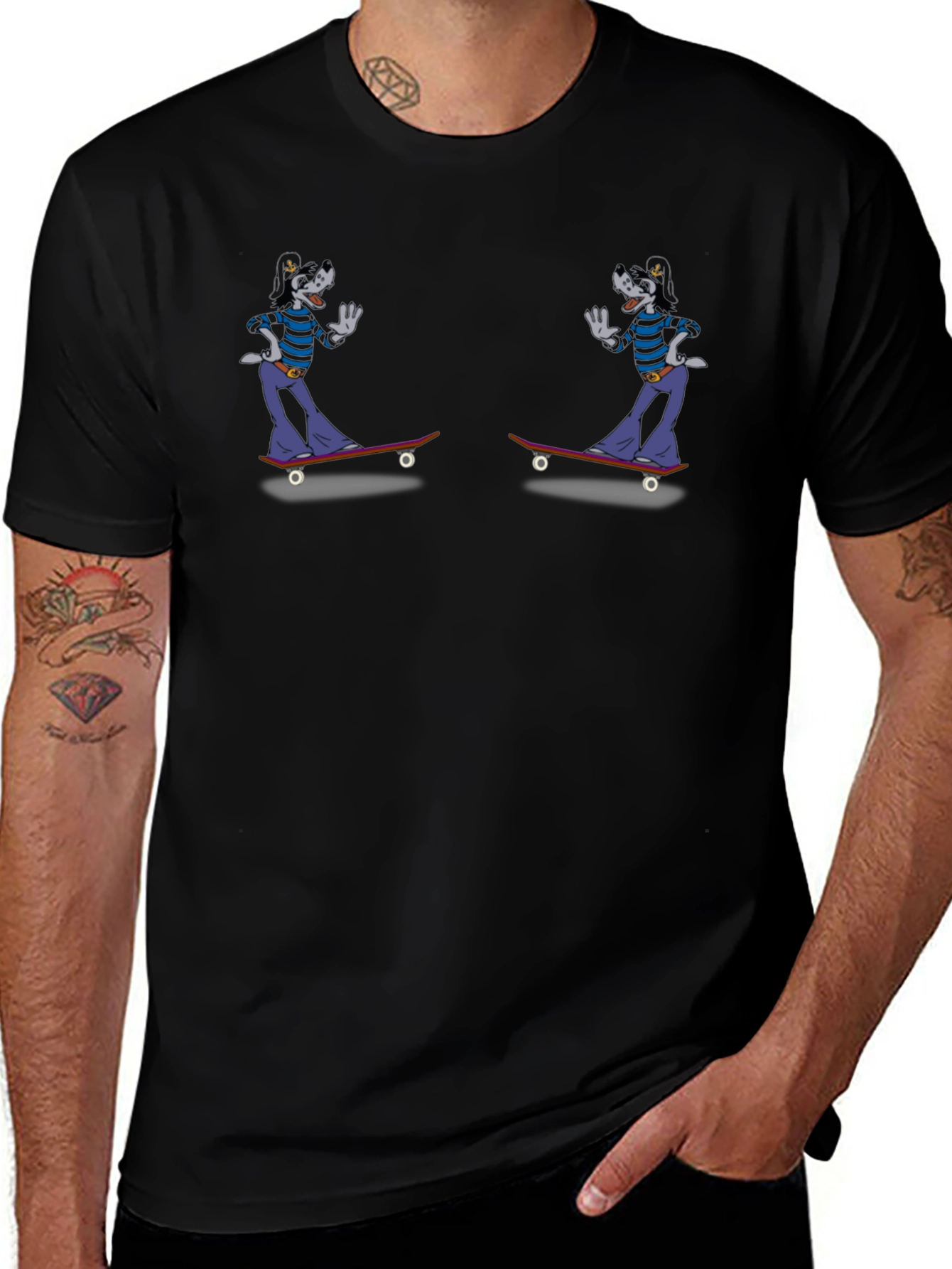 Skateboarding Cartoon Character Graphic Tee