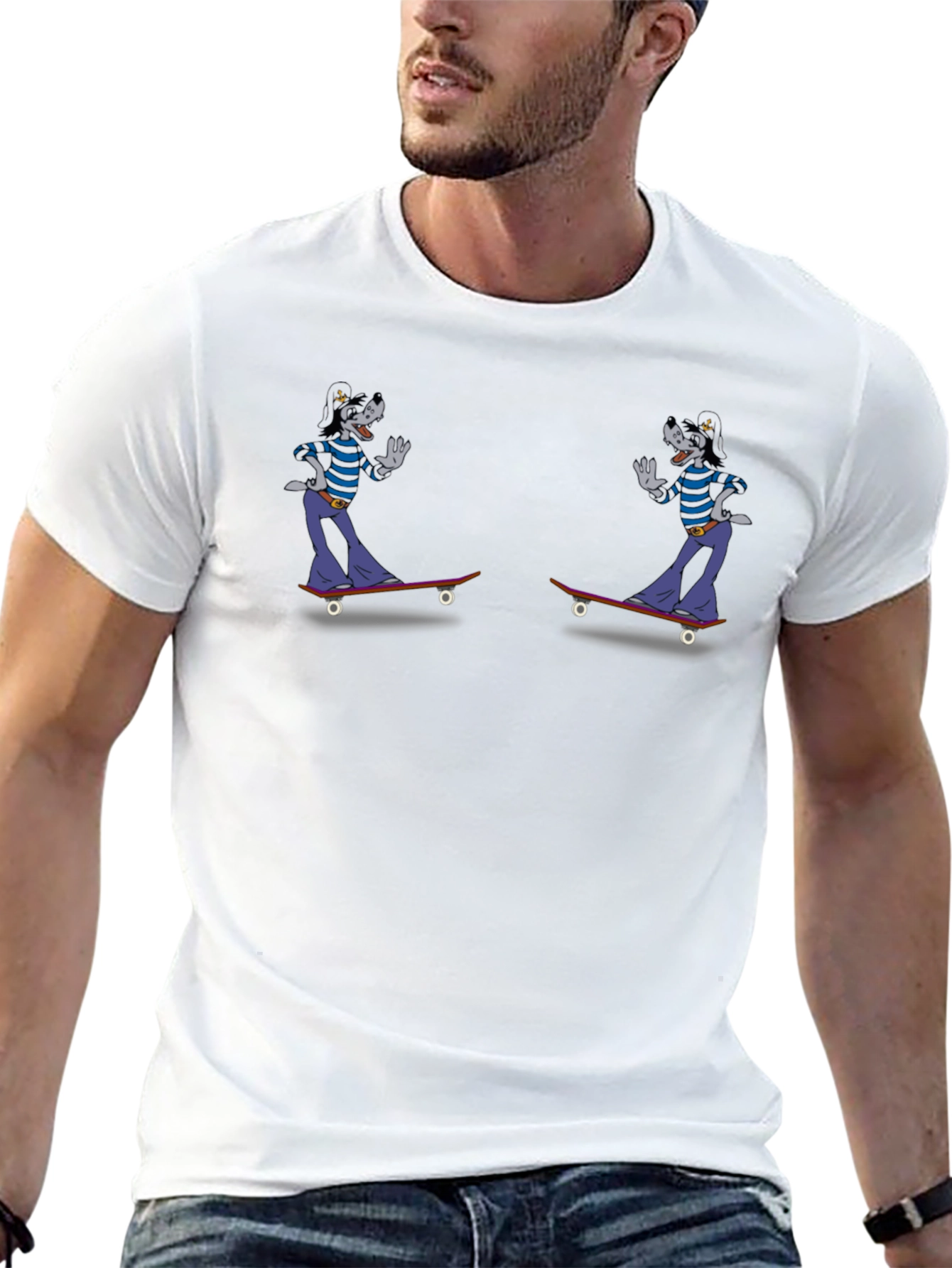 Skateboarding Cartoon Character Graphic Tee