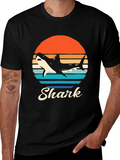 Retro Shark Graphic T-Shirt - Black