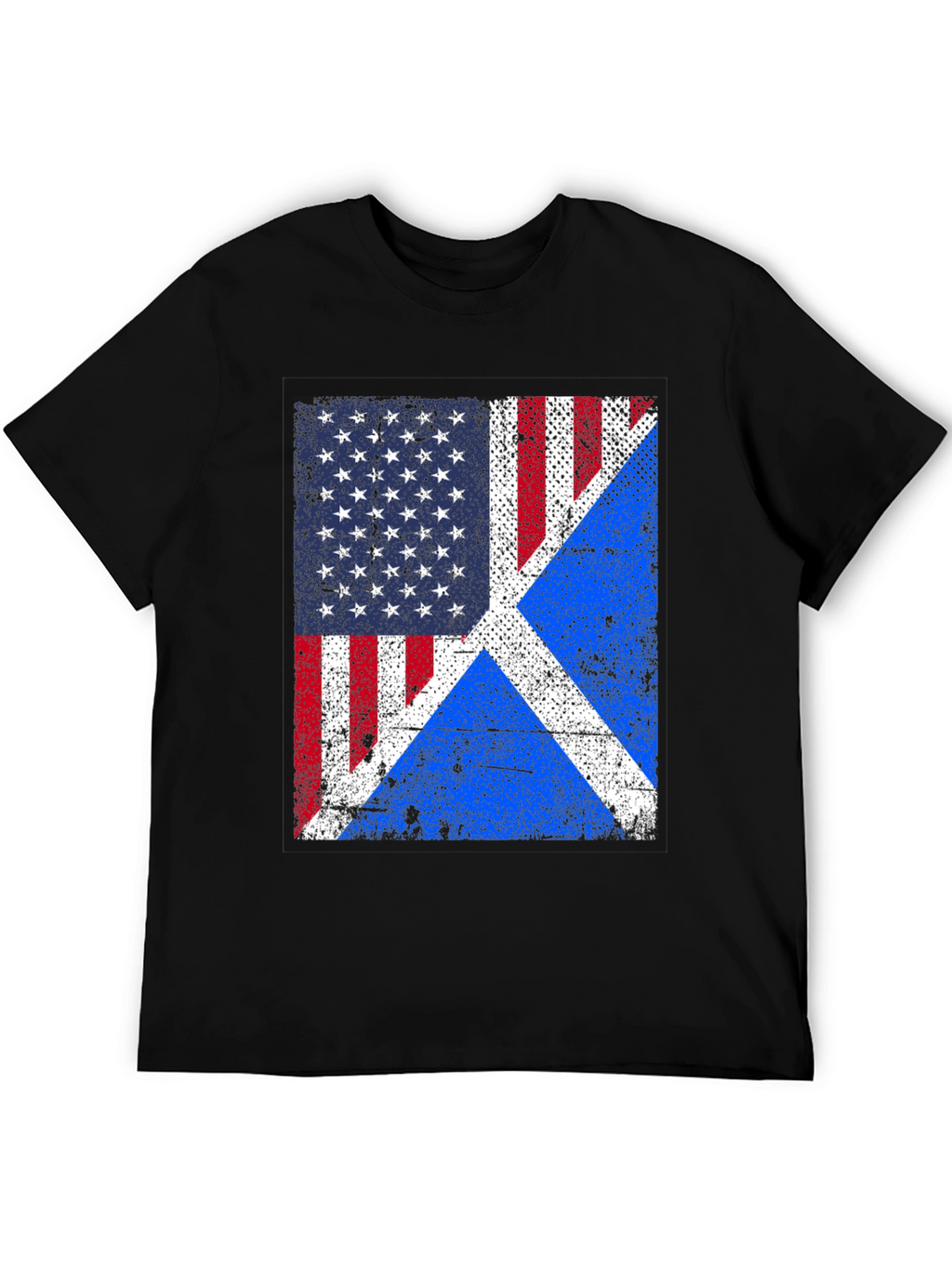 USA Scotland Flag Graphic T-Shirt